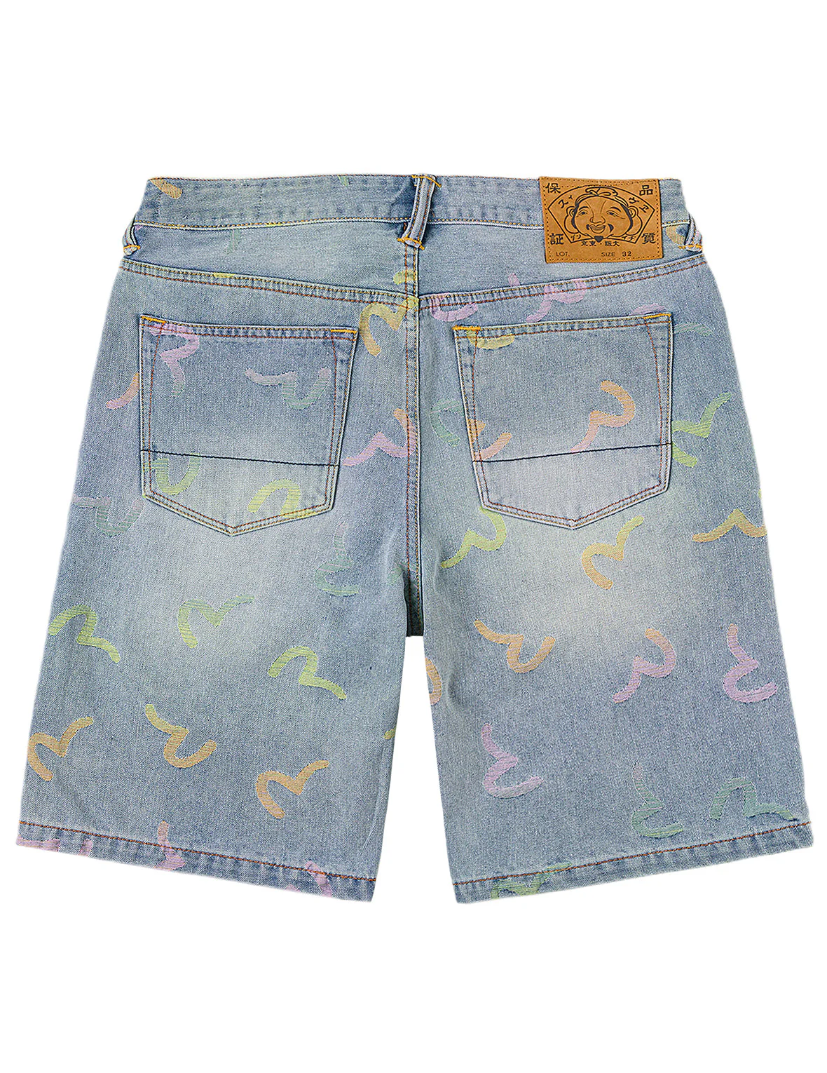 All-over Seagull Jacquard Denim Shorts