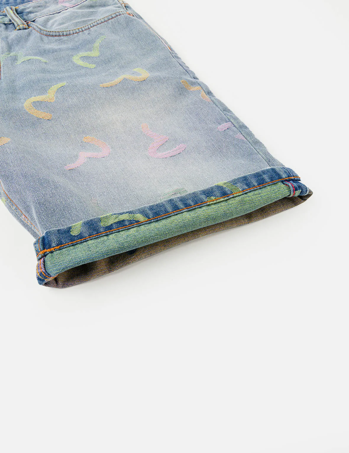 All-over Seagull Jacquard Denim Shorts - Image 11