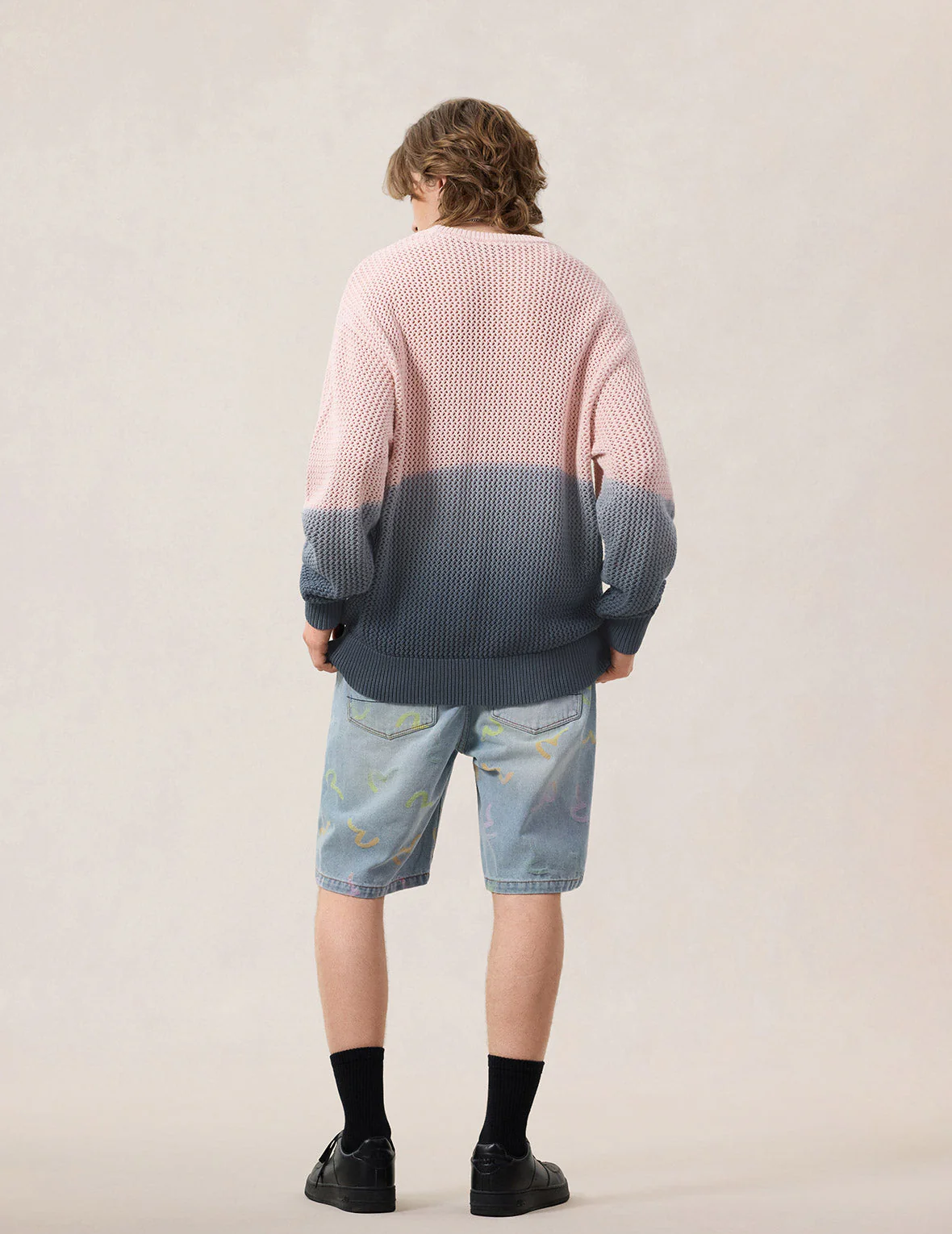 All-over Seagull Jacquard Denim Shorts - Image 6