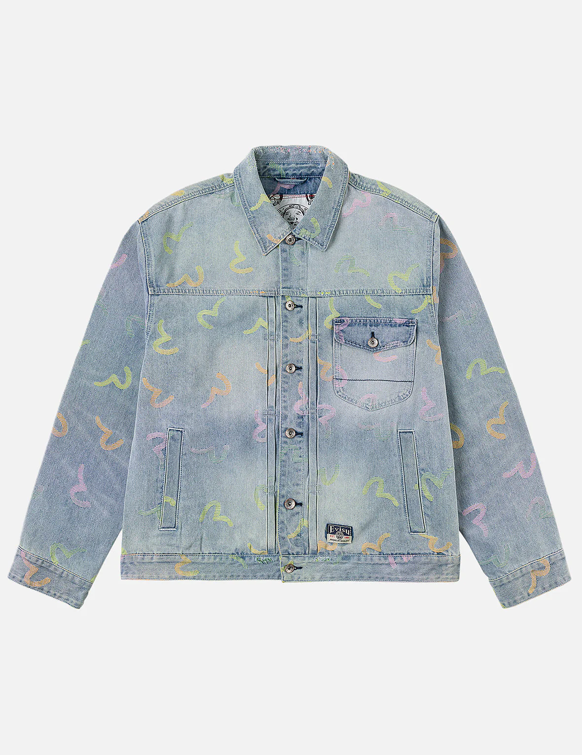 All-over Seagull Jacquard Denim Jacket - Image 3