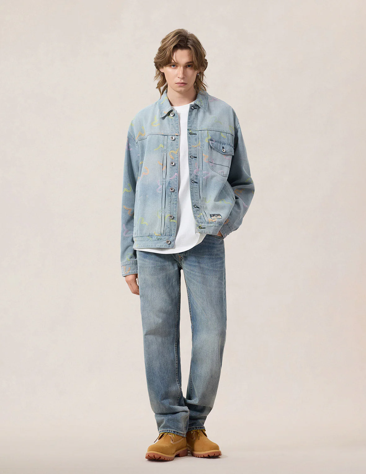 All-over Seagull Jacquard Denim Jacket - Image 5
