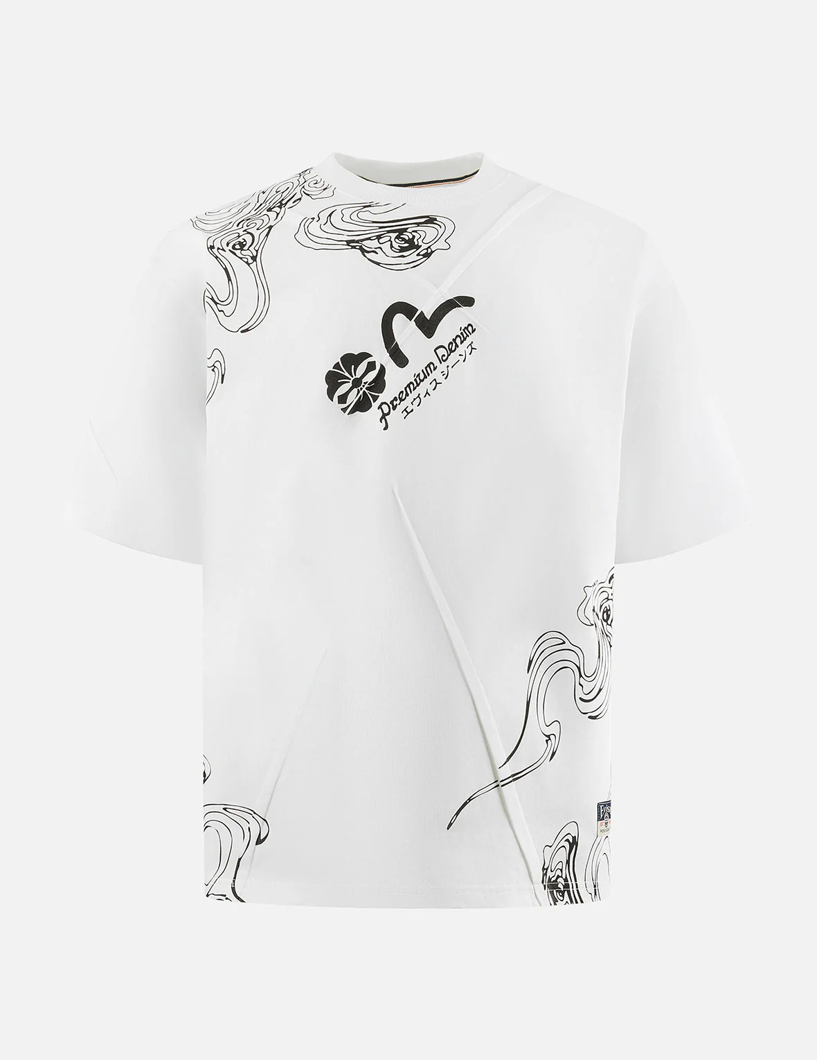 Auspicious Cloud and Logo Print Loose Fit T-Shirt - Image 2