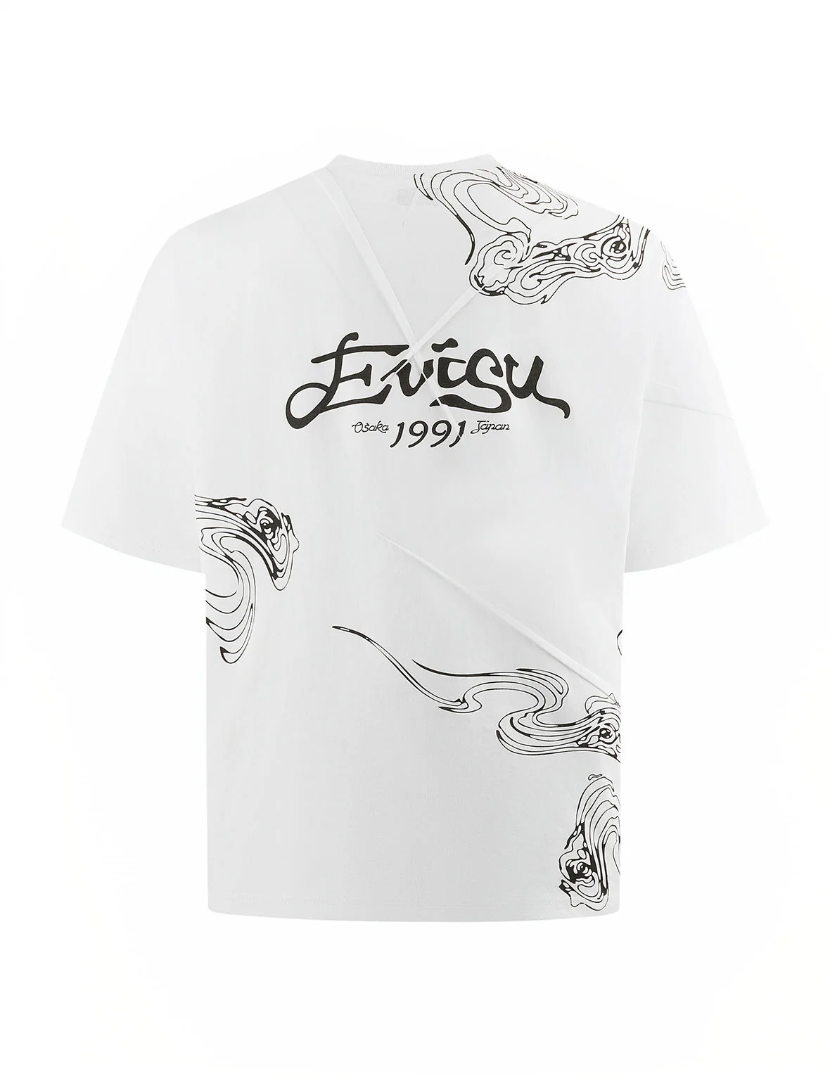 Auspicious Cloud and Logo Print Loose Fit T-Shirt - Image 8