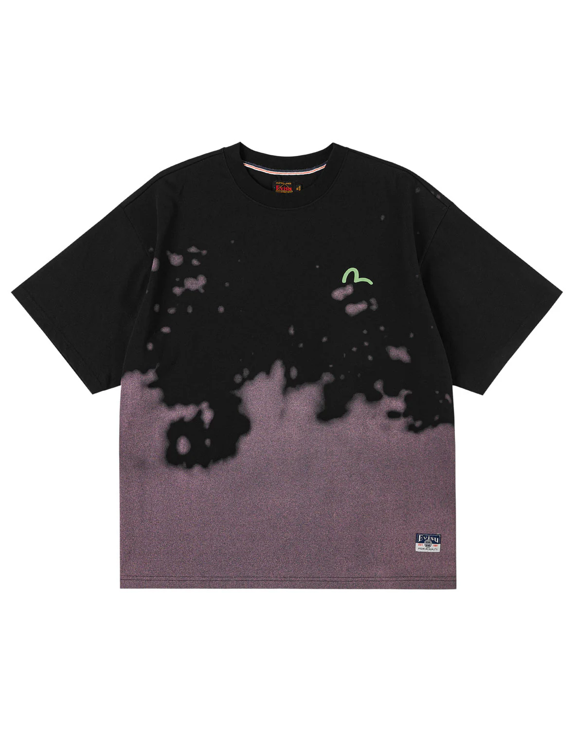 Baby Angel and Graffiti Print Dip-Dye T-shirt - Image 4