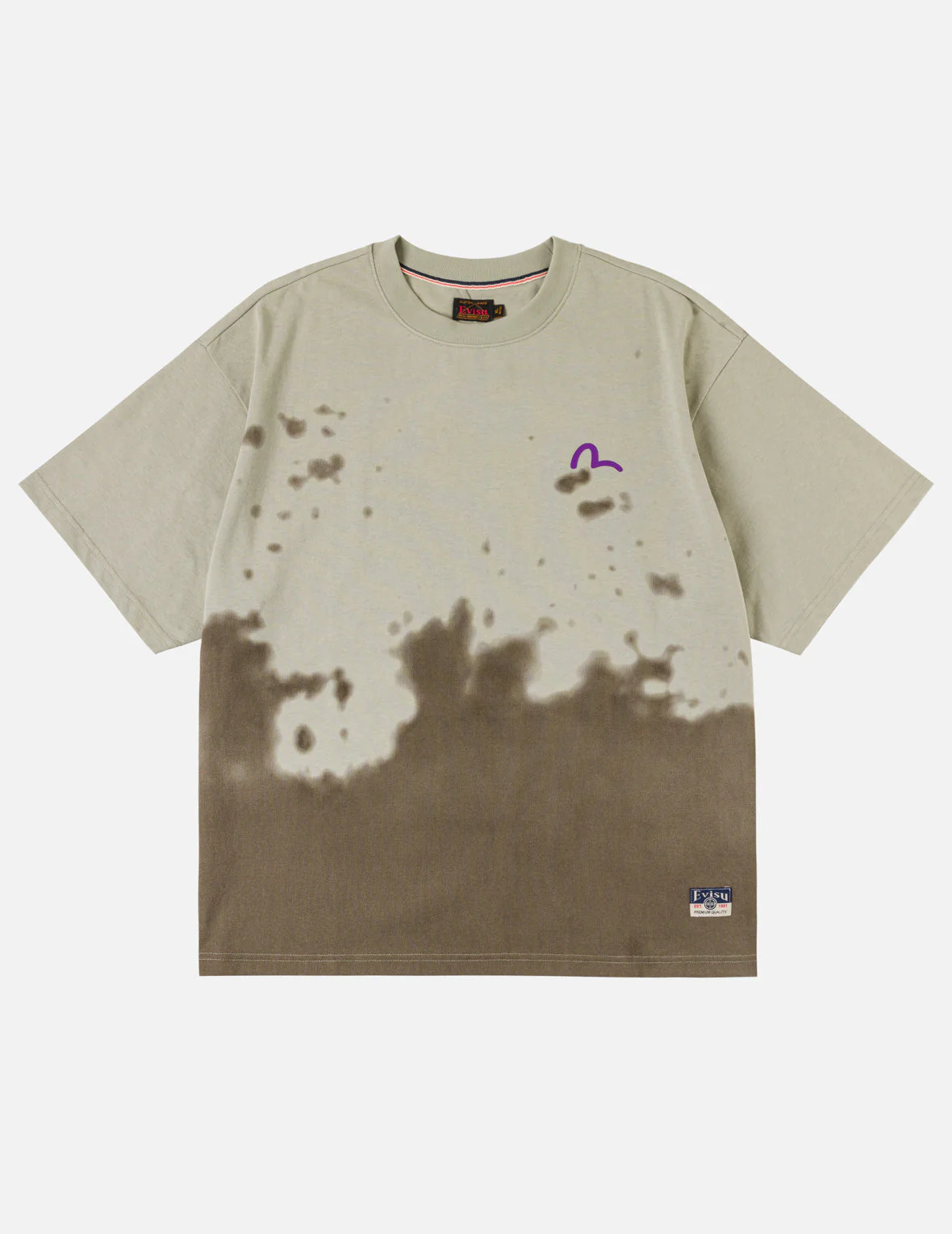 Baby Angel and Graffiti Print Dip-Dye T-shirt - Image 7