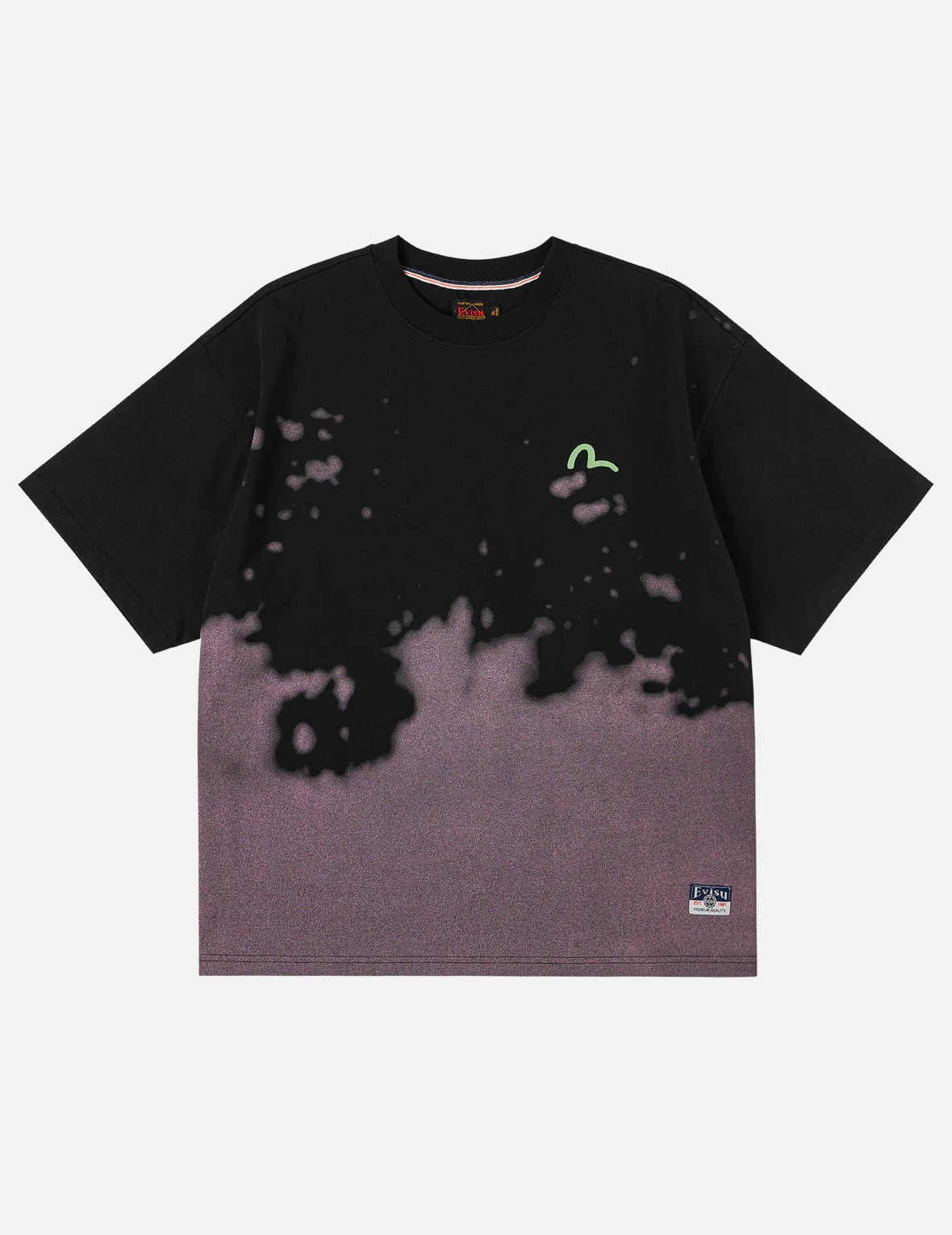 Baby Angel and Graffiti Print Dip-Dye T-shirt - Image 8