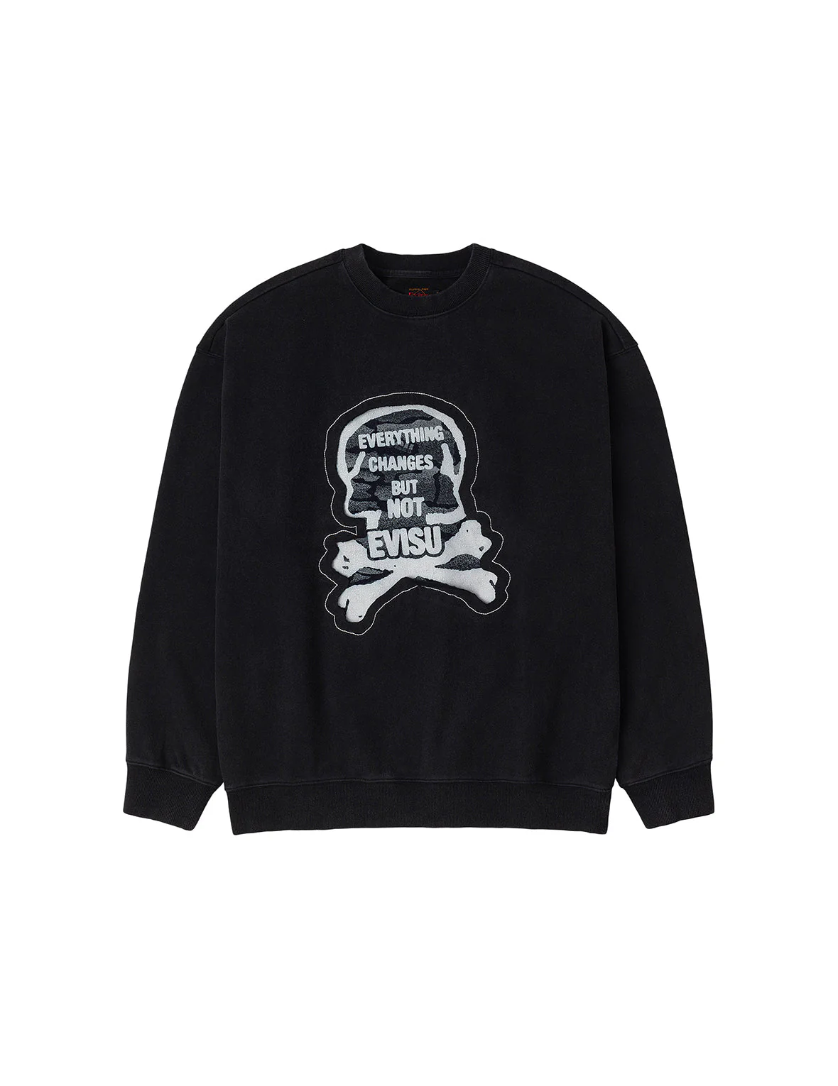 "Back to Bone" and Skull Print Fashion Fit Sweatshirt - Image 2