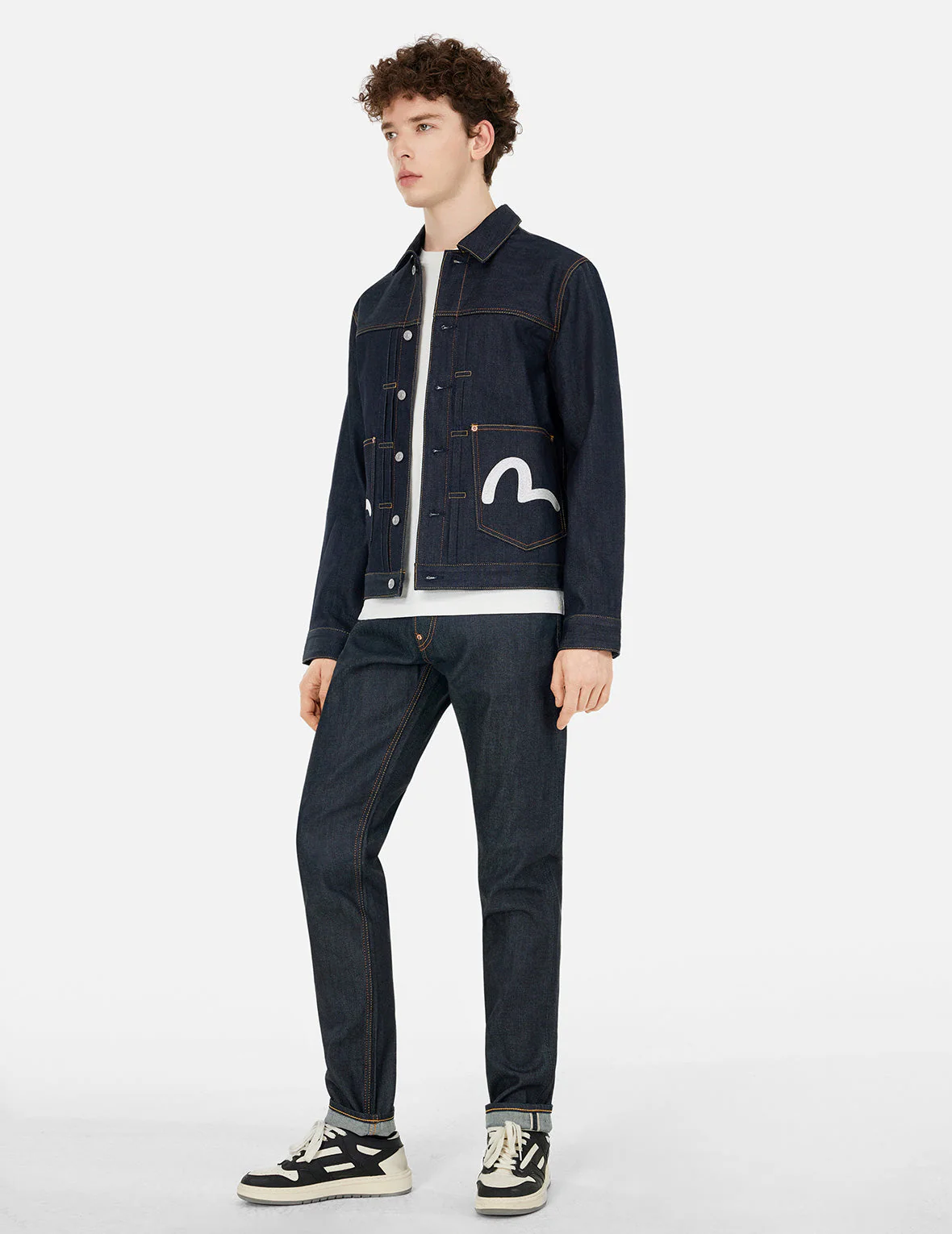 Bold Seagull Print Taper Fit Jeans #2017 - Image 3