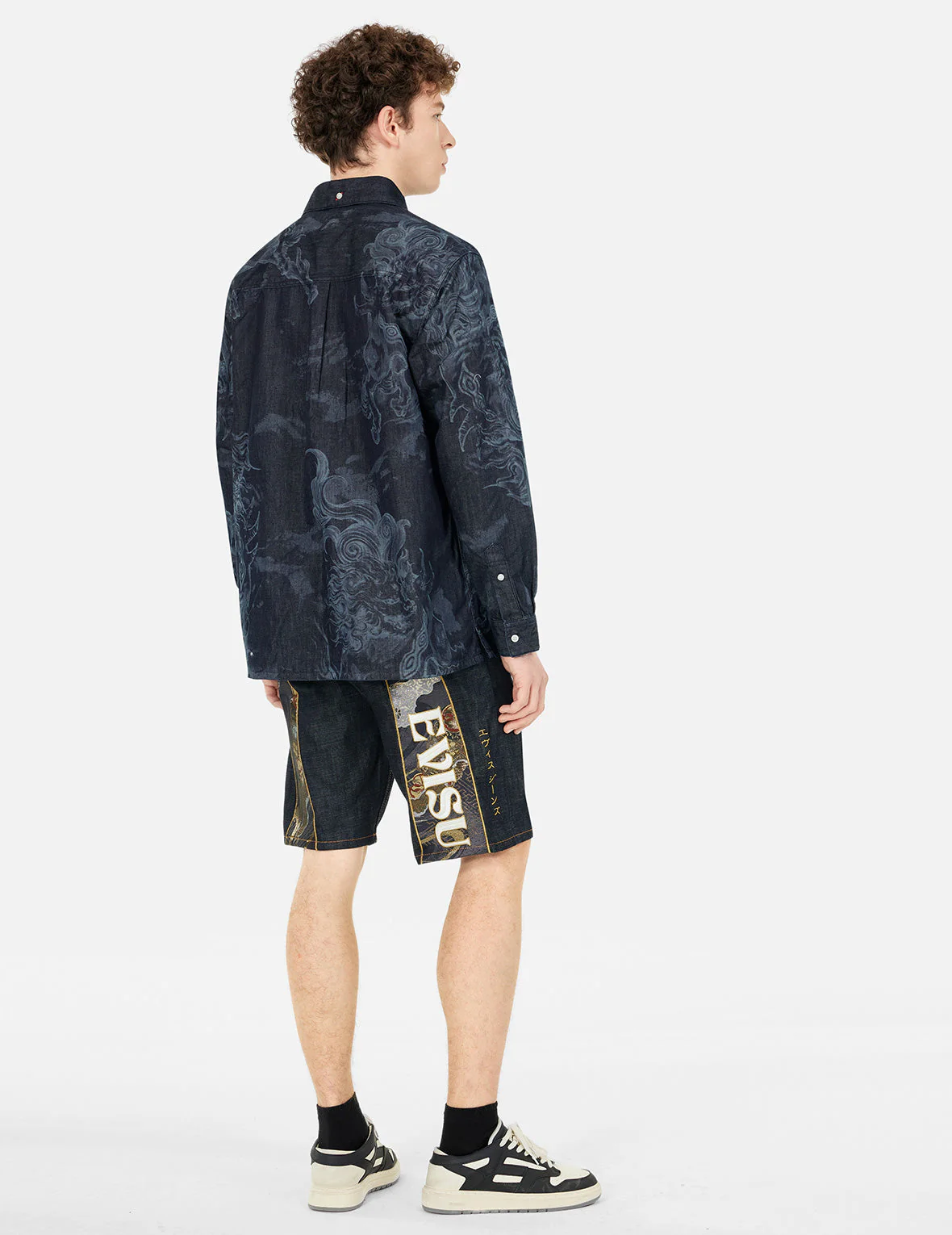 Brocade Daicock Appliqué and Logo Embrodiery Regular Fit Denim Shorts - Image 4