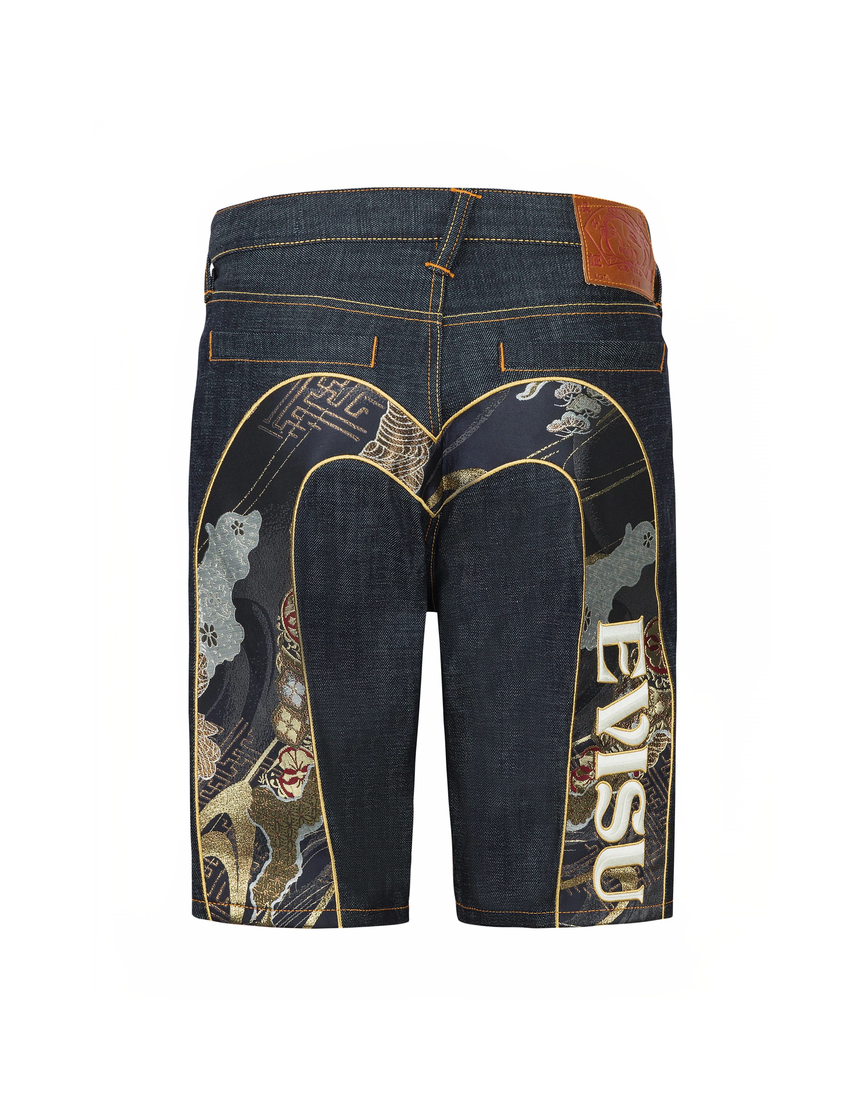Brocade Daicock Appliqué and Logo Embrodiery Regular Fit Denim Shorts - Image 9