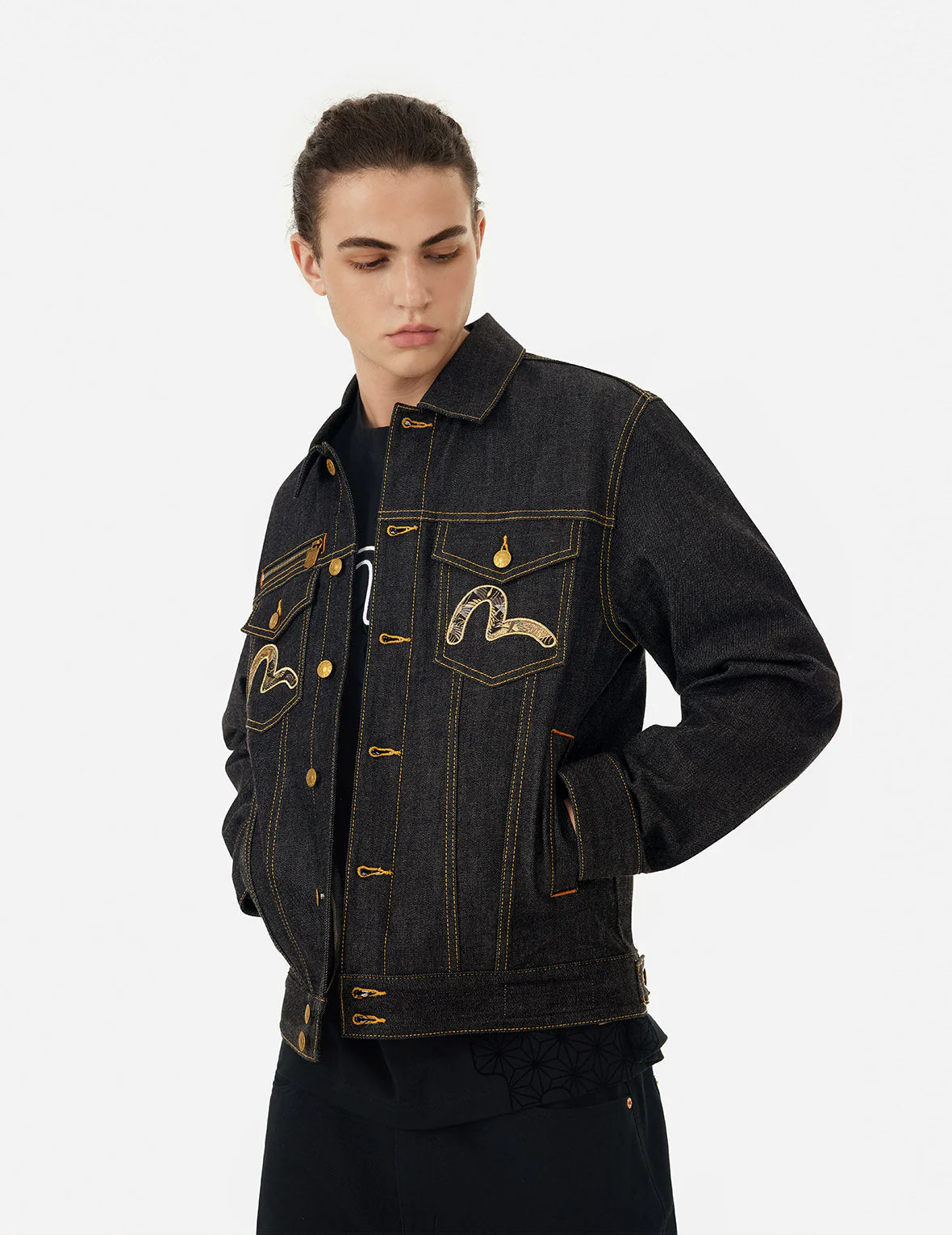 Brocade Daicock Appliqué 
Regular Fit Denim Jacket - Image 6