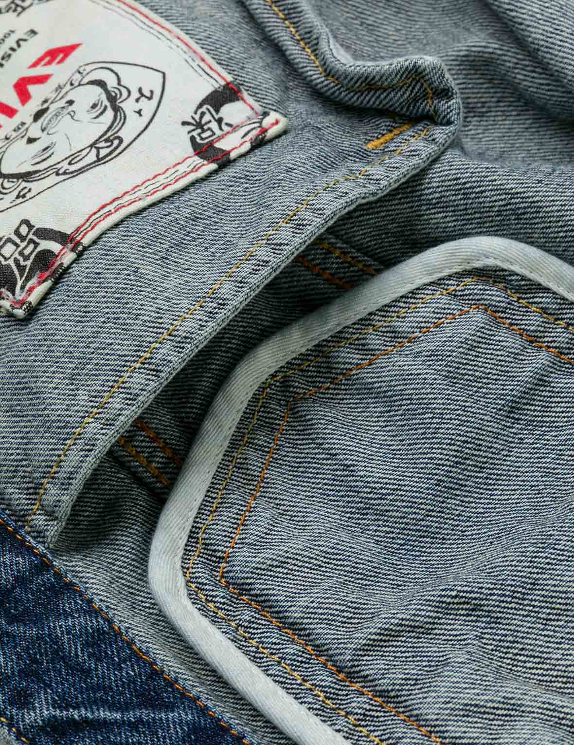 Brocade Inserted Daicock Regular Fit Denim Jacket - Image 16