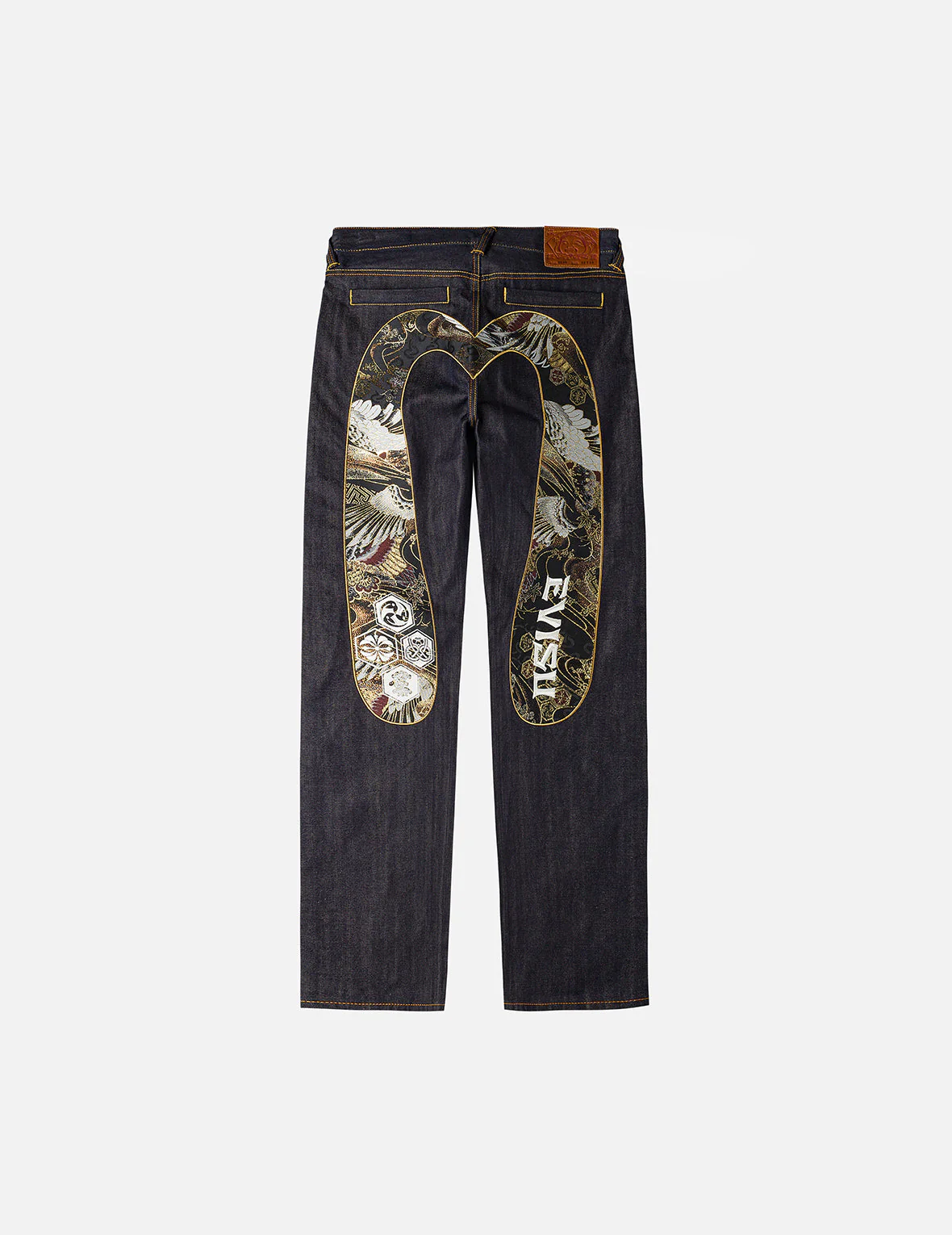 Brocade Inserted Daicock with Logo Embroidery Regular Fit Jeans #2020 - Image 3