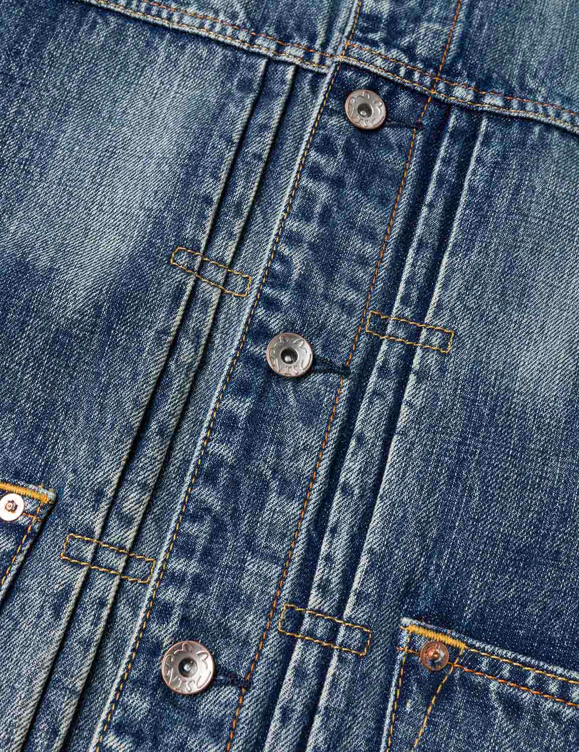 Brocade Patch Multi-pocket Denim Jacket - Image 13
