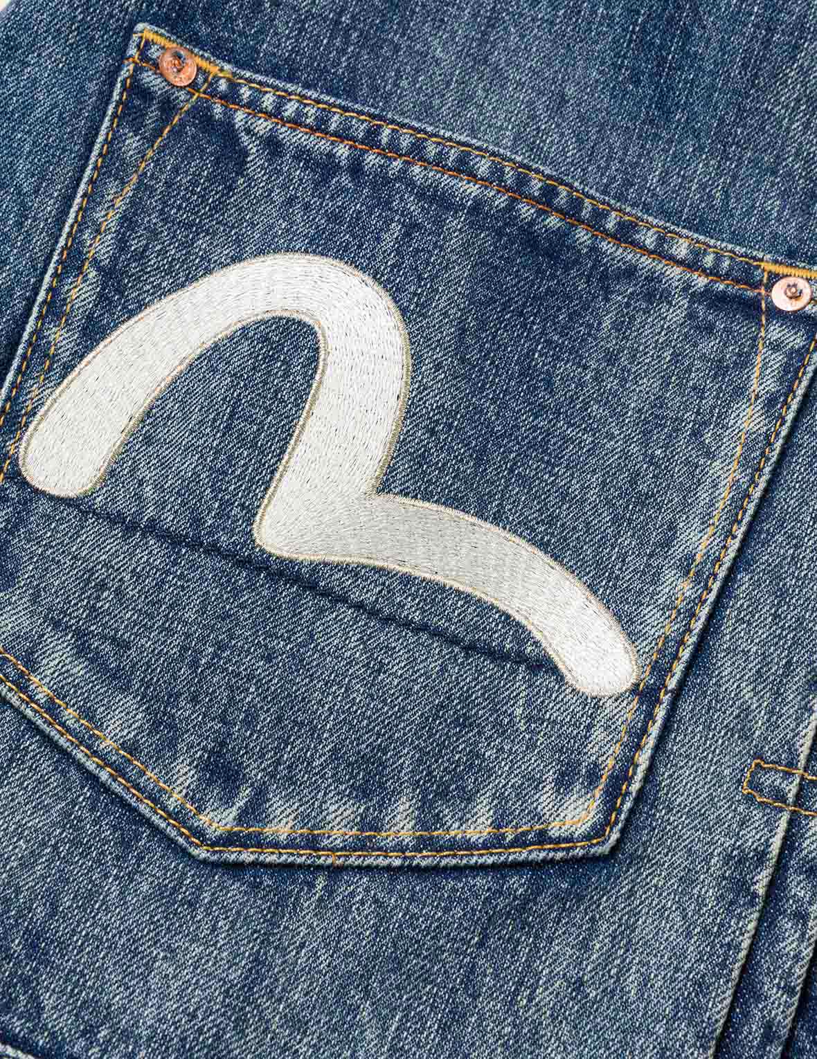 Brocade Patch Multi-pocket Denim Jacket - Image 5