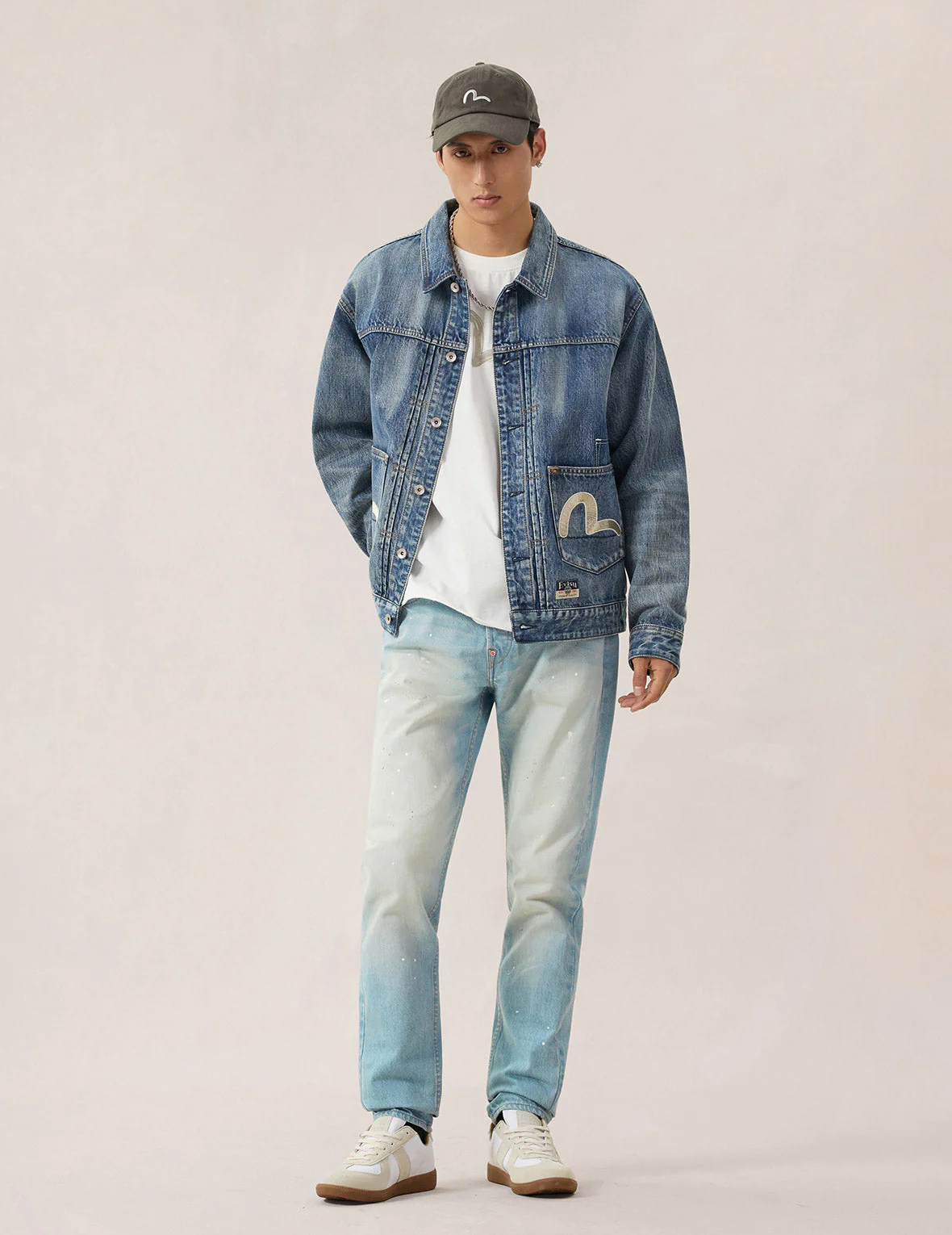 Brocade Patch Multi-pocket Denim Jacket - Image 7
