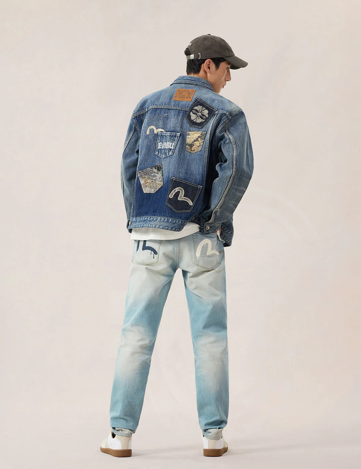 Brocade Patch Multi-pocket Denim Jacket - Image 8