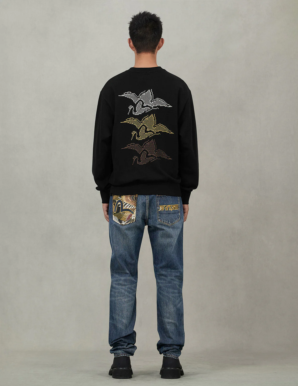 Brocade Patch Pocket Taper Fit Jeans #2017 - Image 4