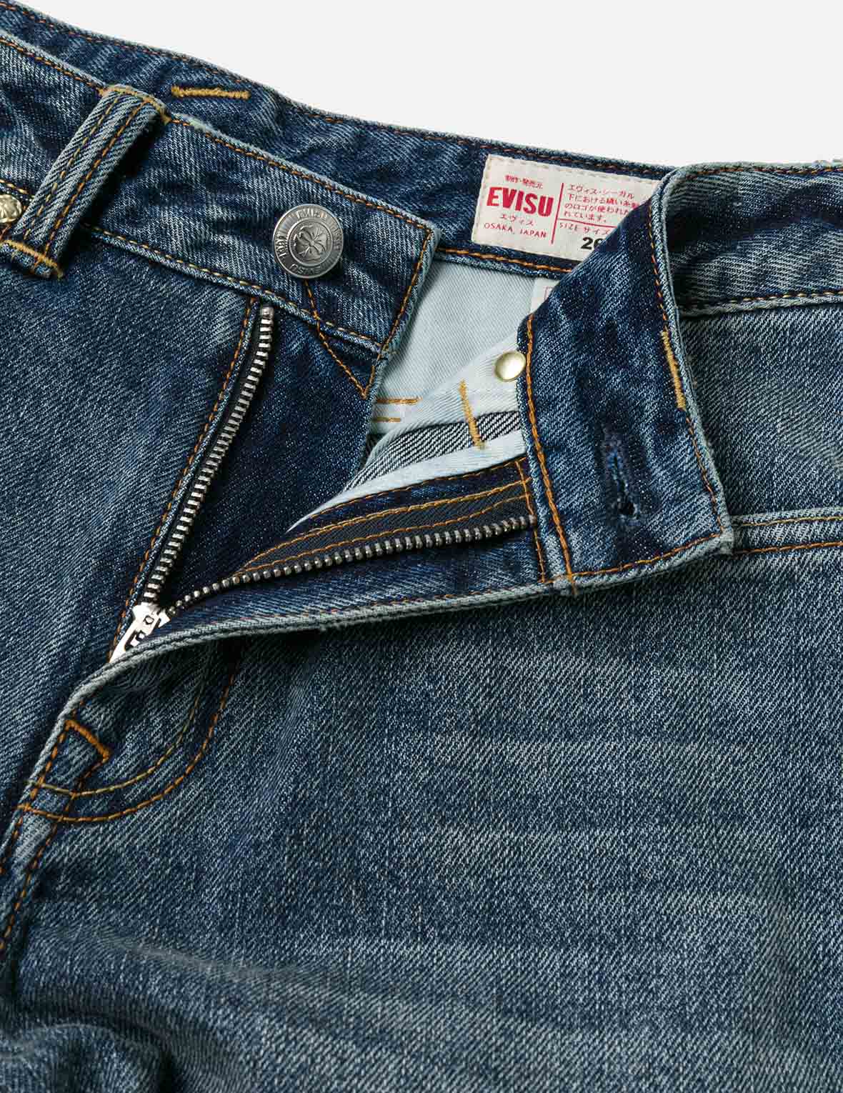 Brocade Pocket and Seagull Appliqué Straight Fit Denim Jeans - Image 10