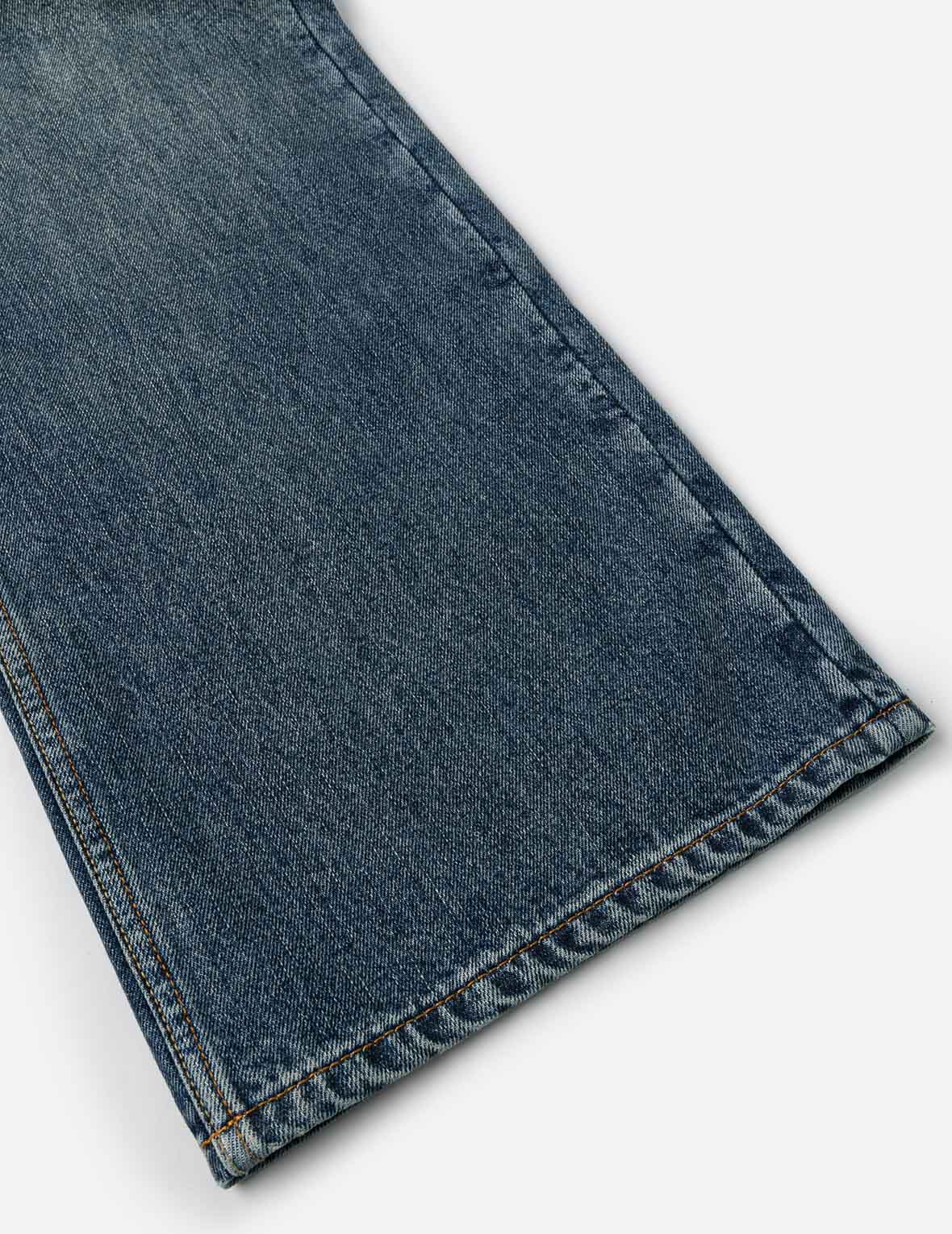 Brocade Pocket and Seagull Appliqué Straight Fit Denim Jeans - Image 11