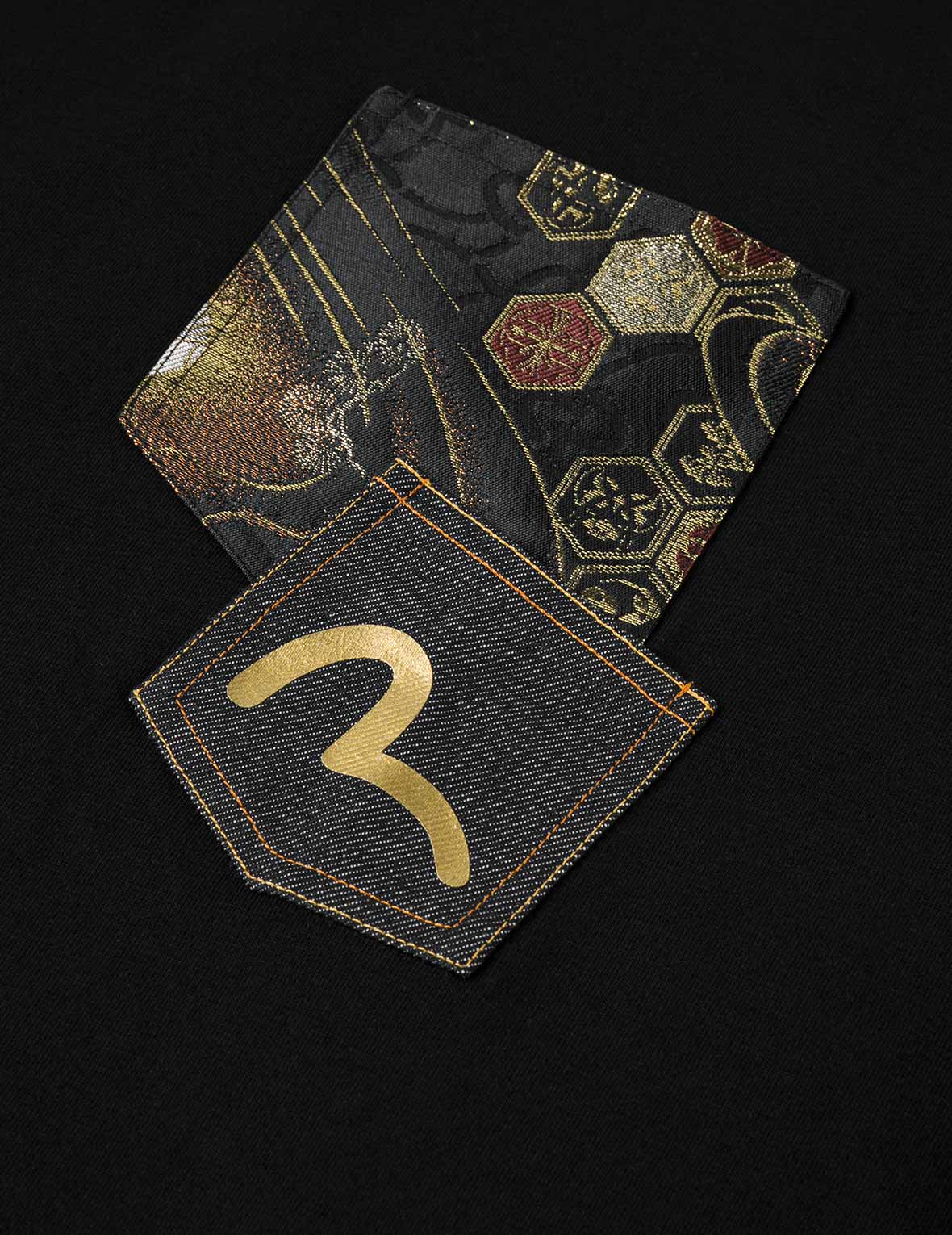 Brocade Pocket with Seagull Foil Print Loose Fit T-Shirt - Image 14
