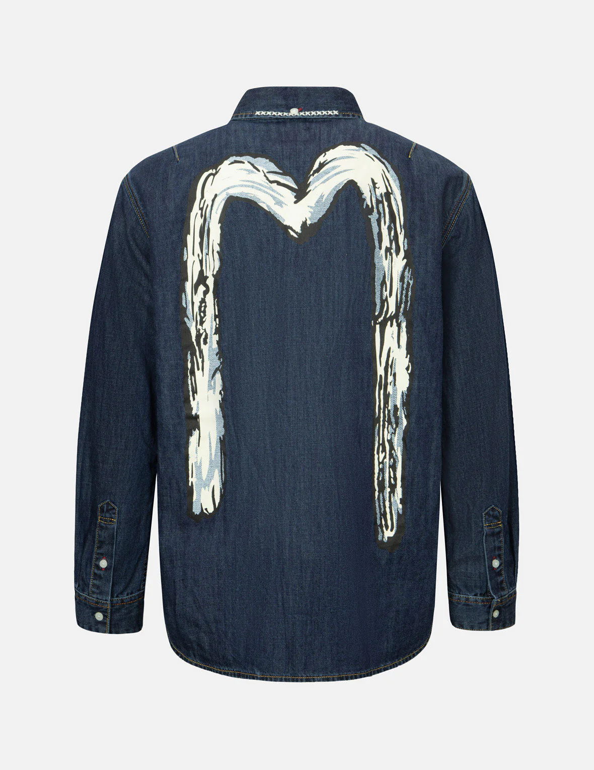 Brush Daicock Print Relax Fit Denim Shirt