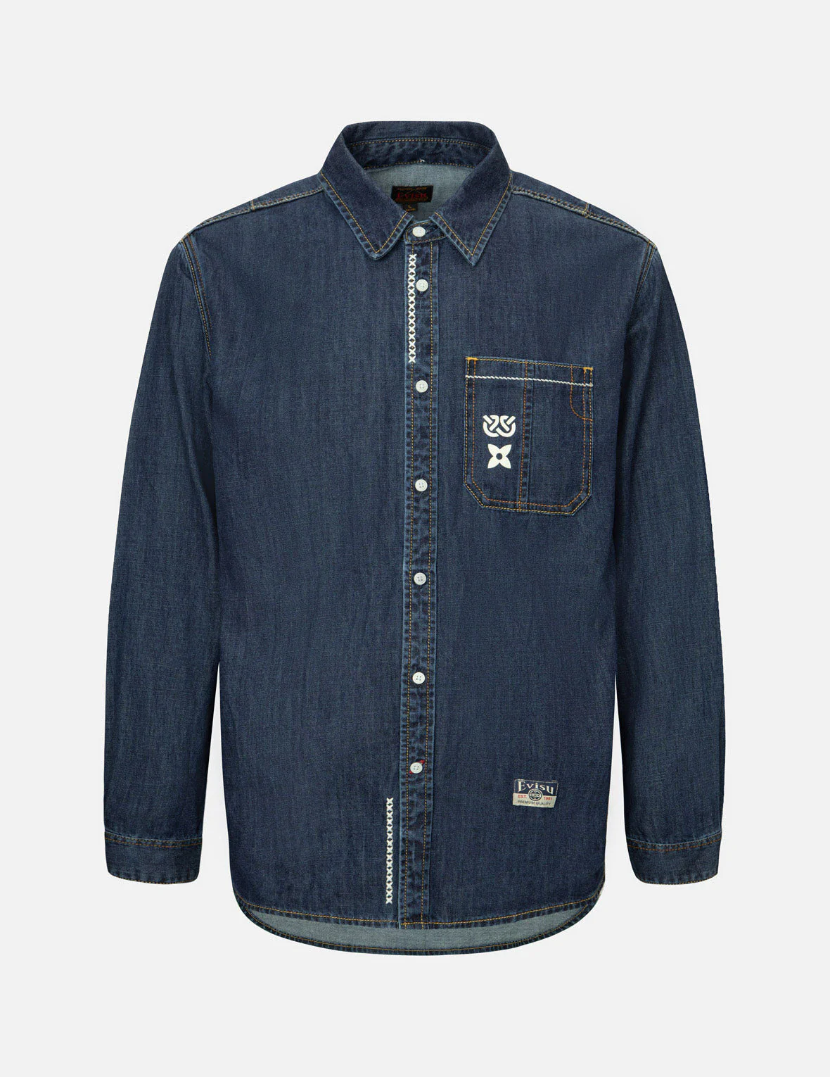 Brush Daicock Print Relax Fit Denim Shirt - Image 2