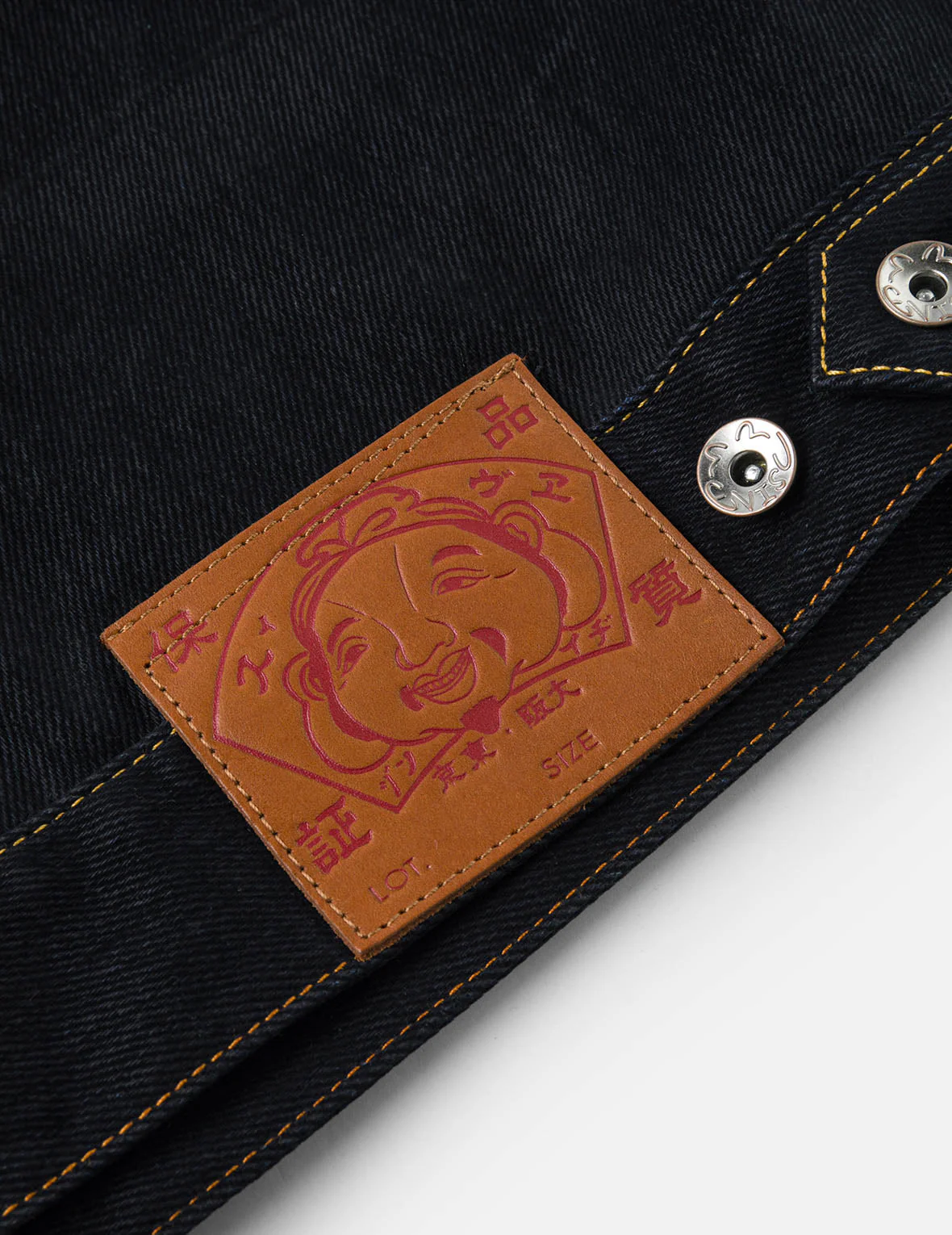 Brushstroke Daicock Print with Logo Embroidery Loose Fit Denim Jacket - Image 12