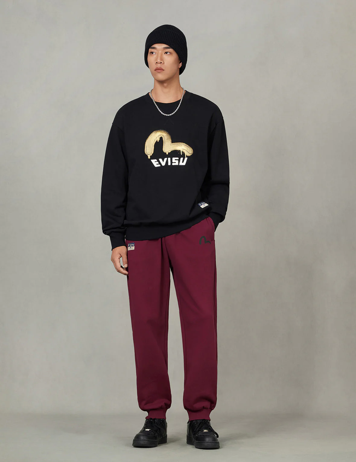 Brushstroke Seagull and Logo Print Straight Fit Sweatpants - Image 9
