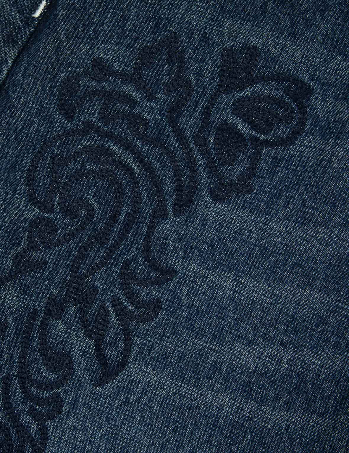 Butterfly and Seagull Embroidery Wide-leg Jeans - Image 11