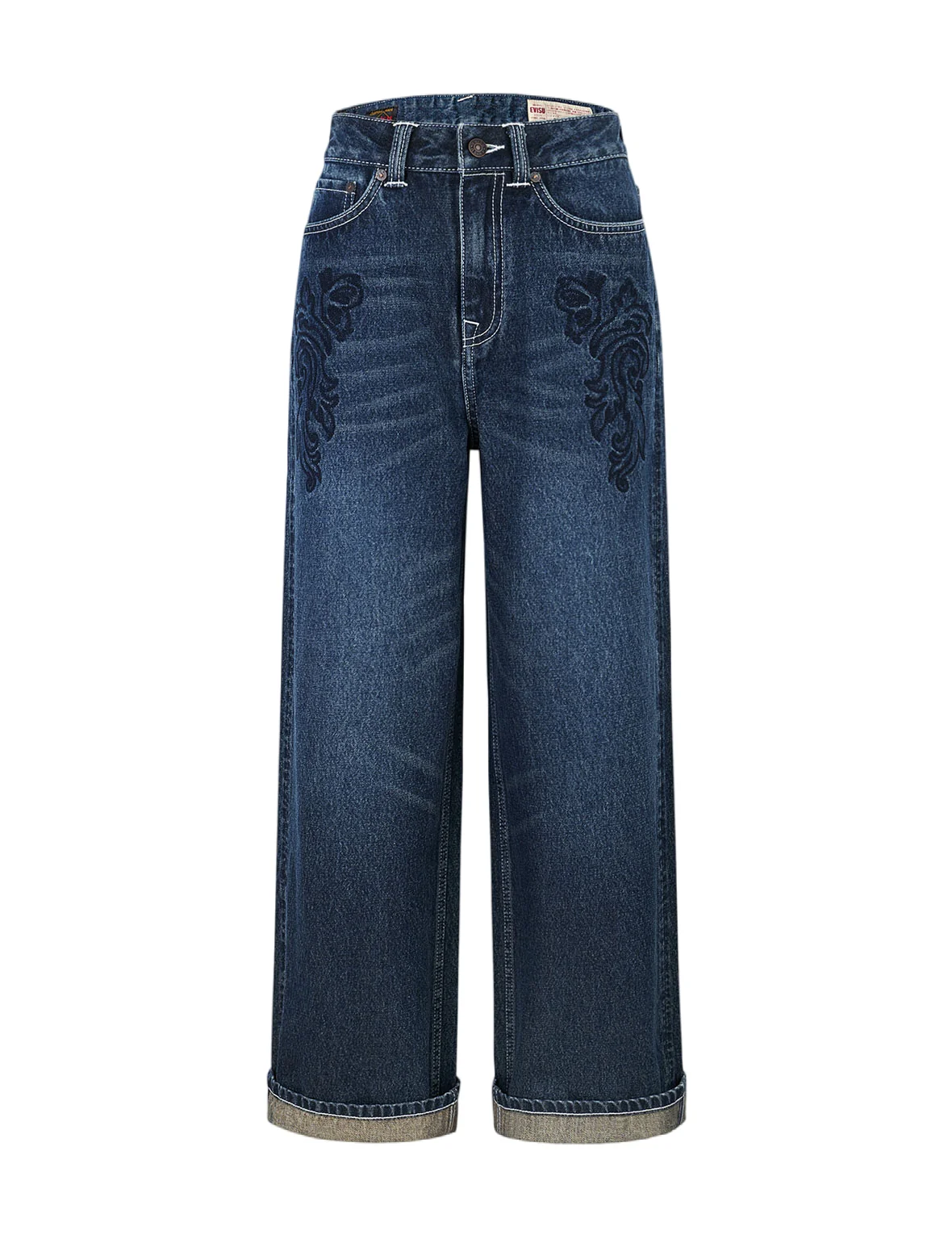 Butterfly and Seagull Embroidery Wide-leg Jeans - Image 16