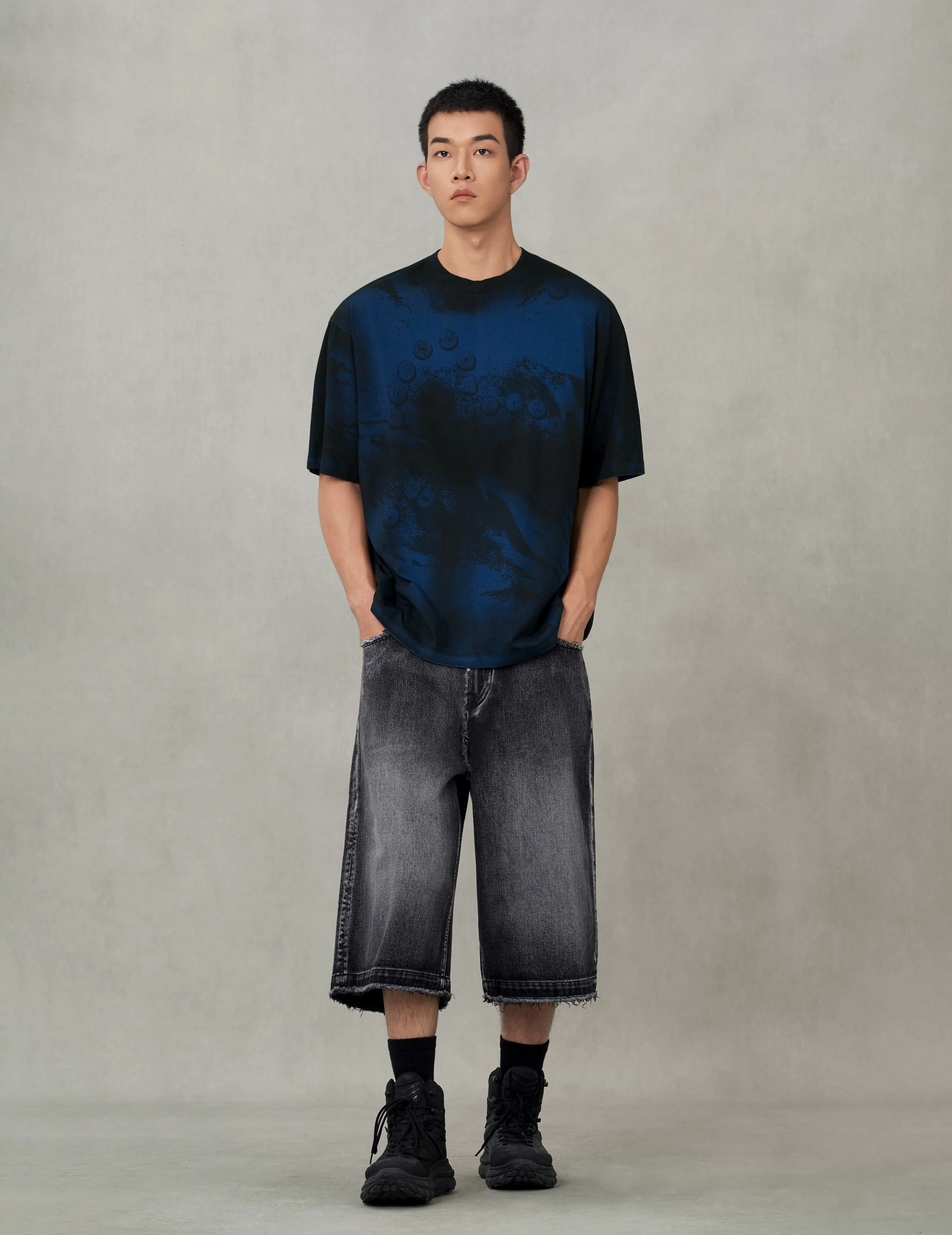 Button Seagull Print Oversized T-Shirt - Image 5