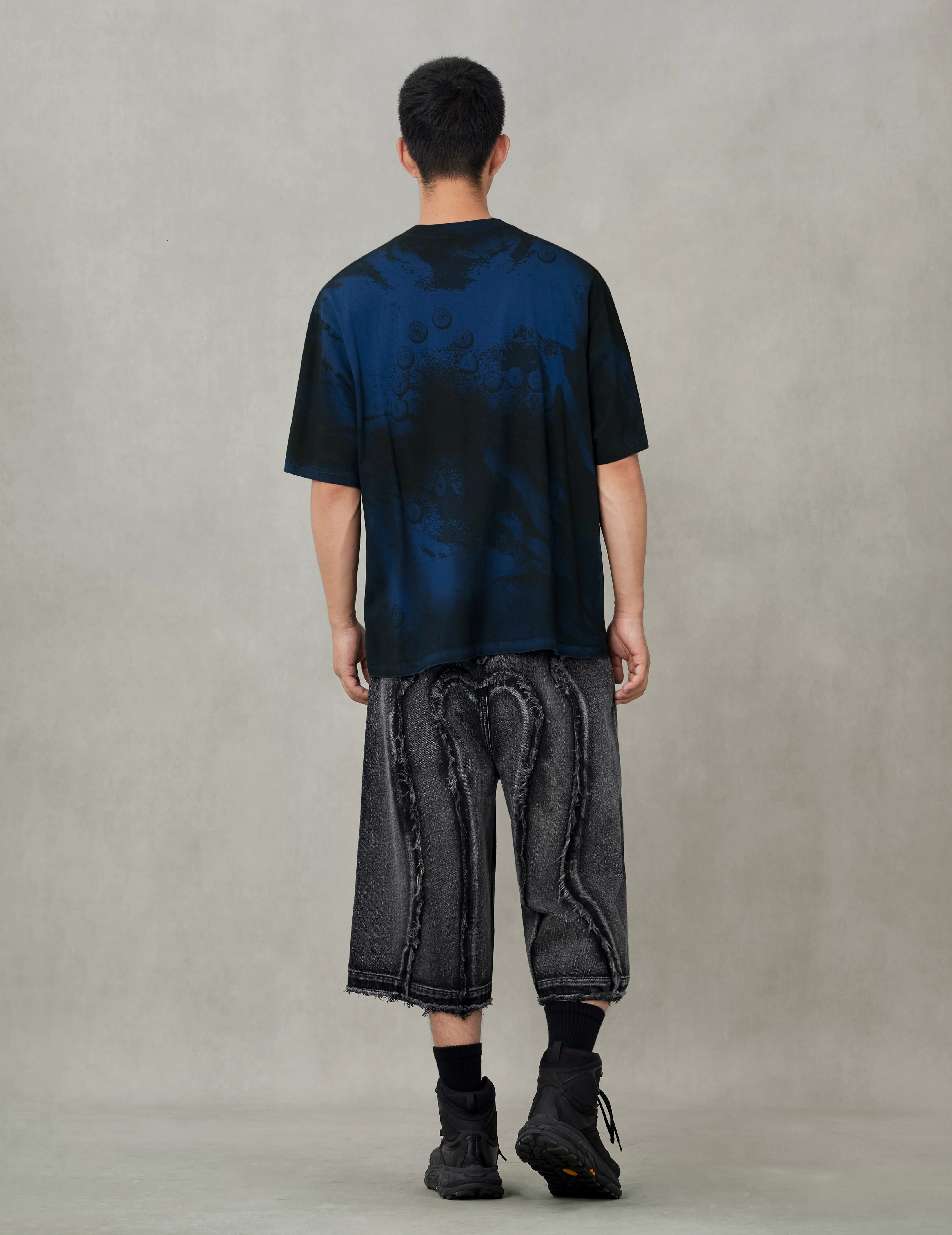 Button Seagull Print Oversized T-Shirt - Image 6