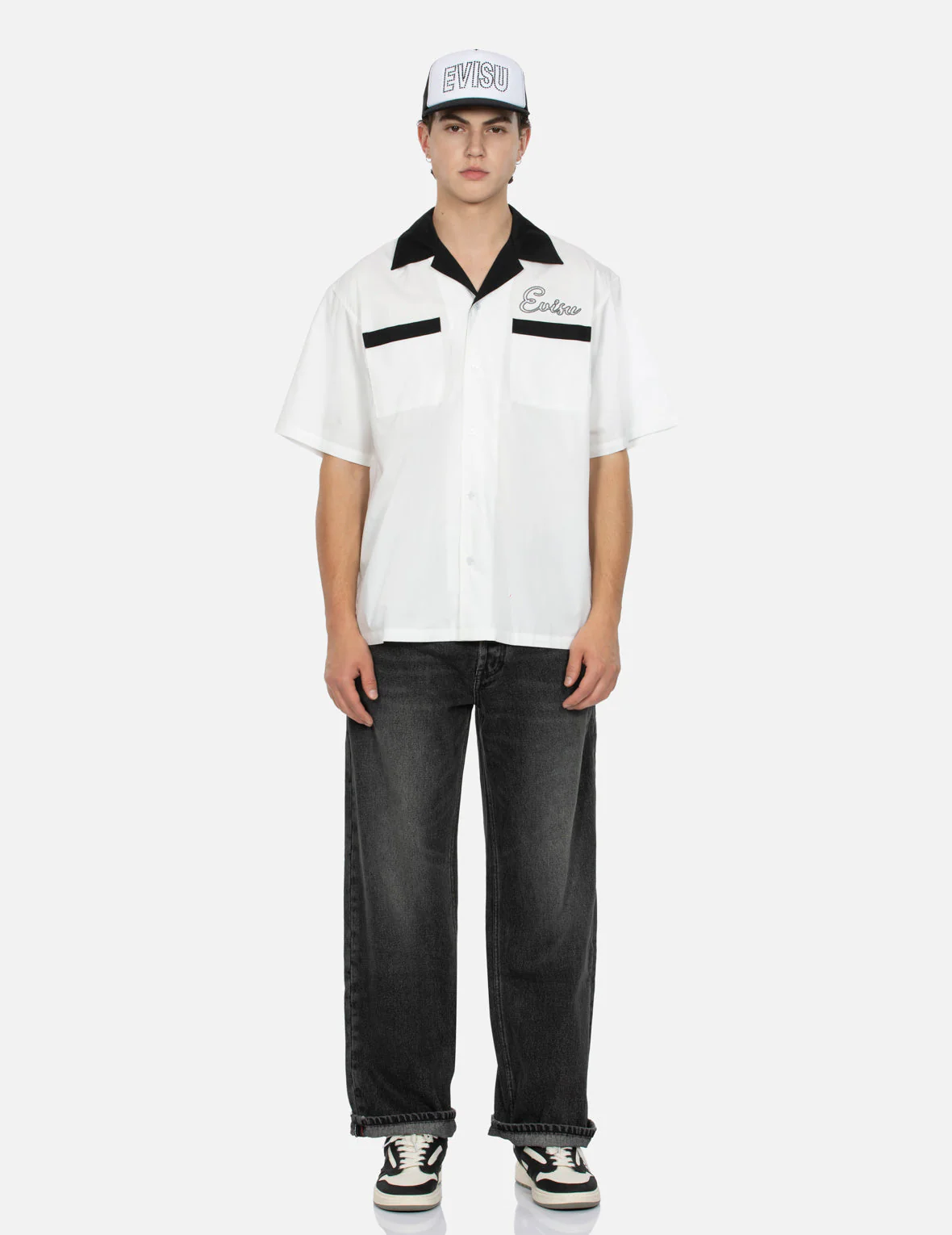 Chain-Stitched Embroidery Logo Boxy Tencel Shirt - Image 10