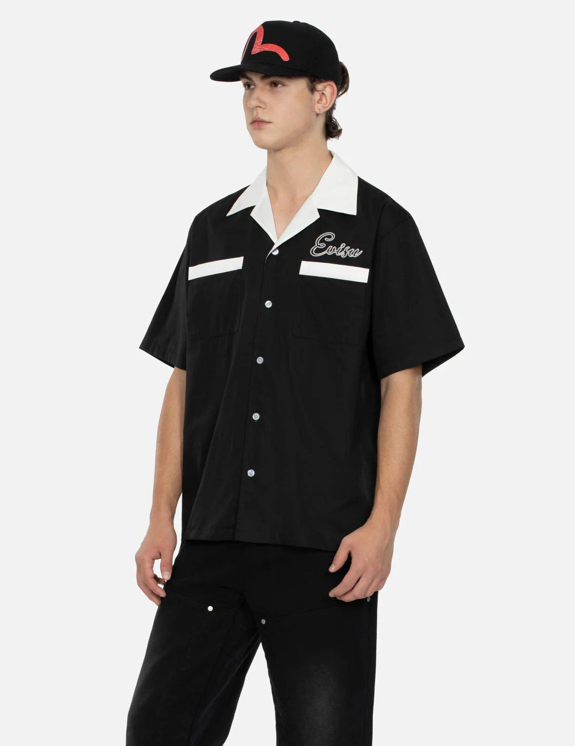 Chain-Stitched Embroidery Logo Boxy Tencel Shirt - Image 13