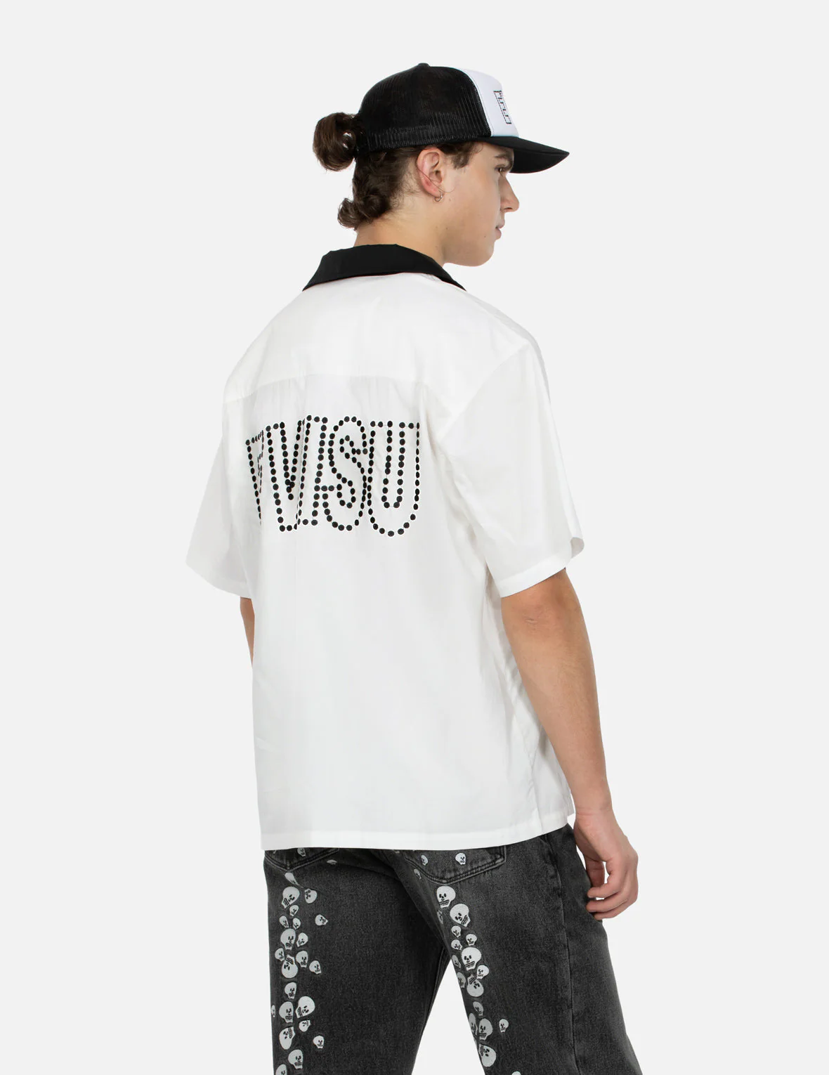 Chain-Stitched Embroidery Logo Boxy Tencel Shirt - Image 16