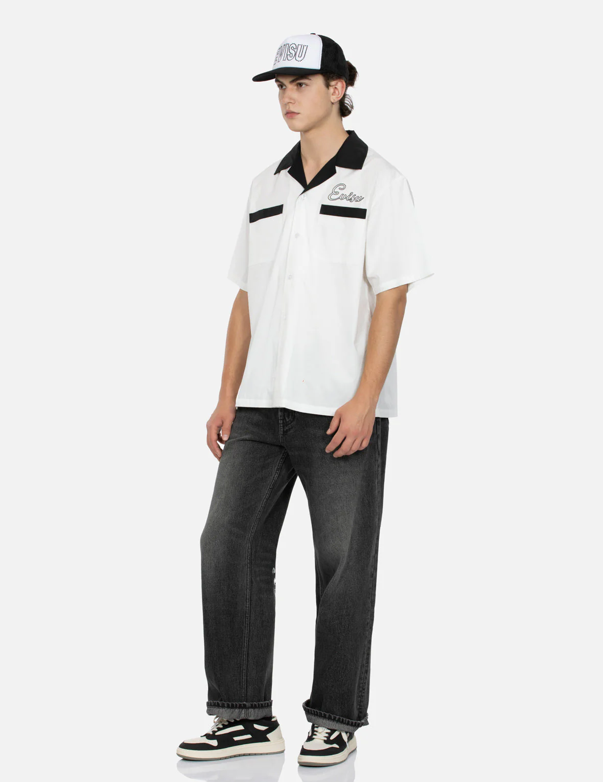 Chain-Stitched Embroidery Logo Boxy Tencel Shirt - Image 6