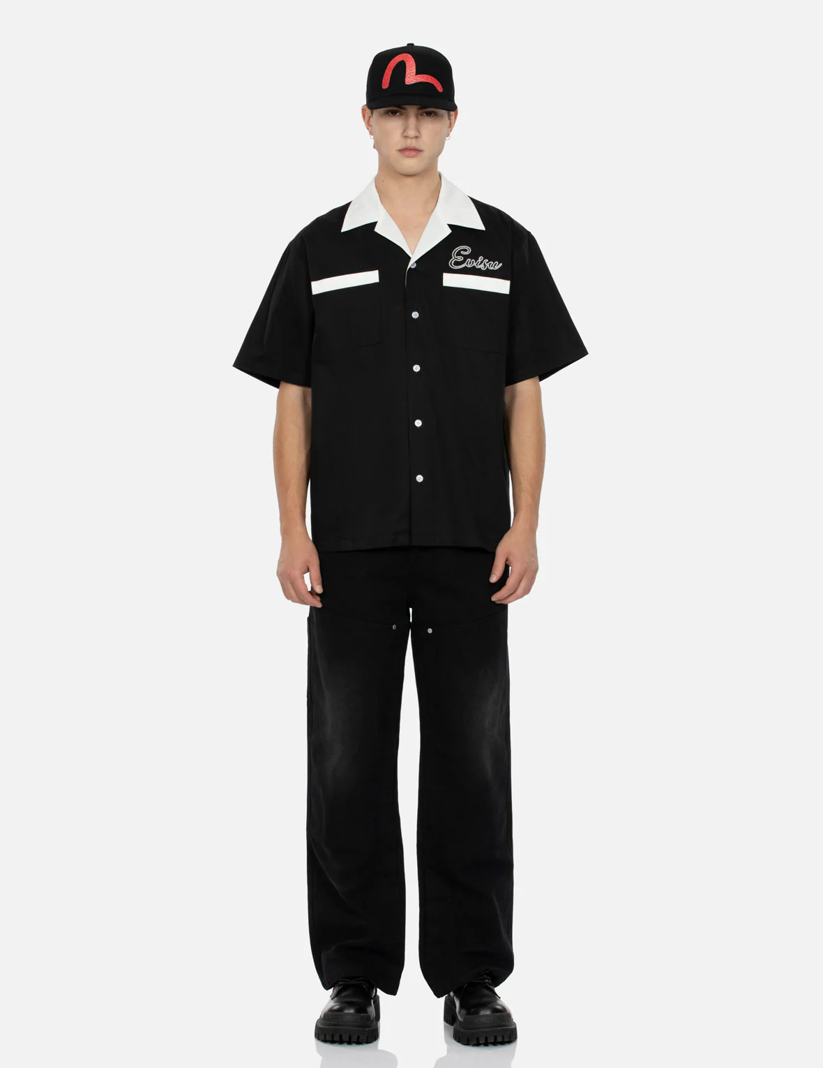 Chain-Stitched Embroidery Logo Boxy Tencel Shirt - Image 9