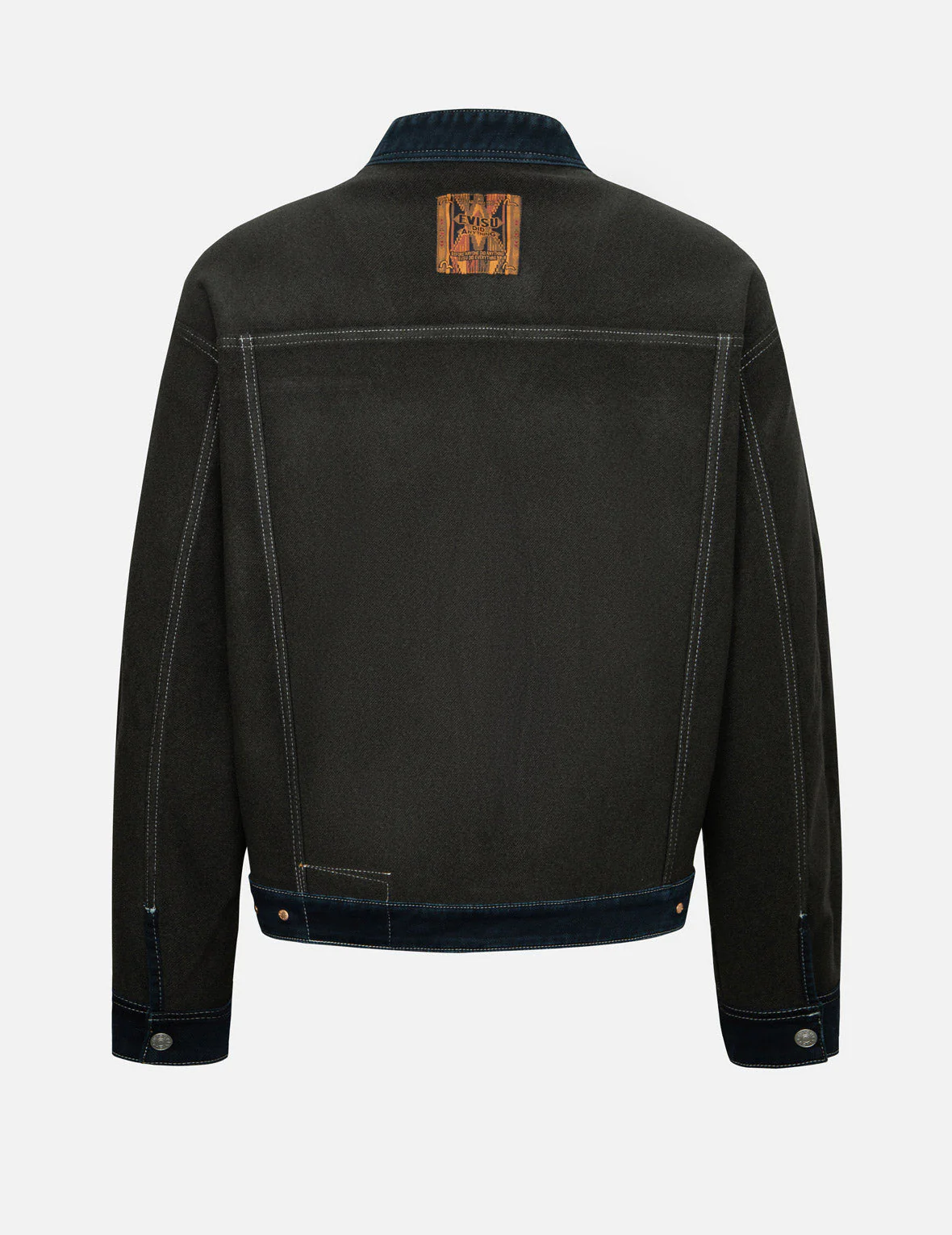Chimayo Tapestry and Seagull Print Reversible Boxy Denim Jacket - Image 8