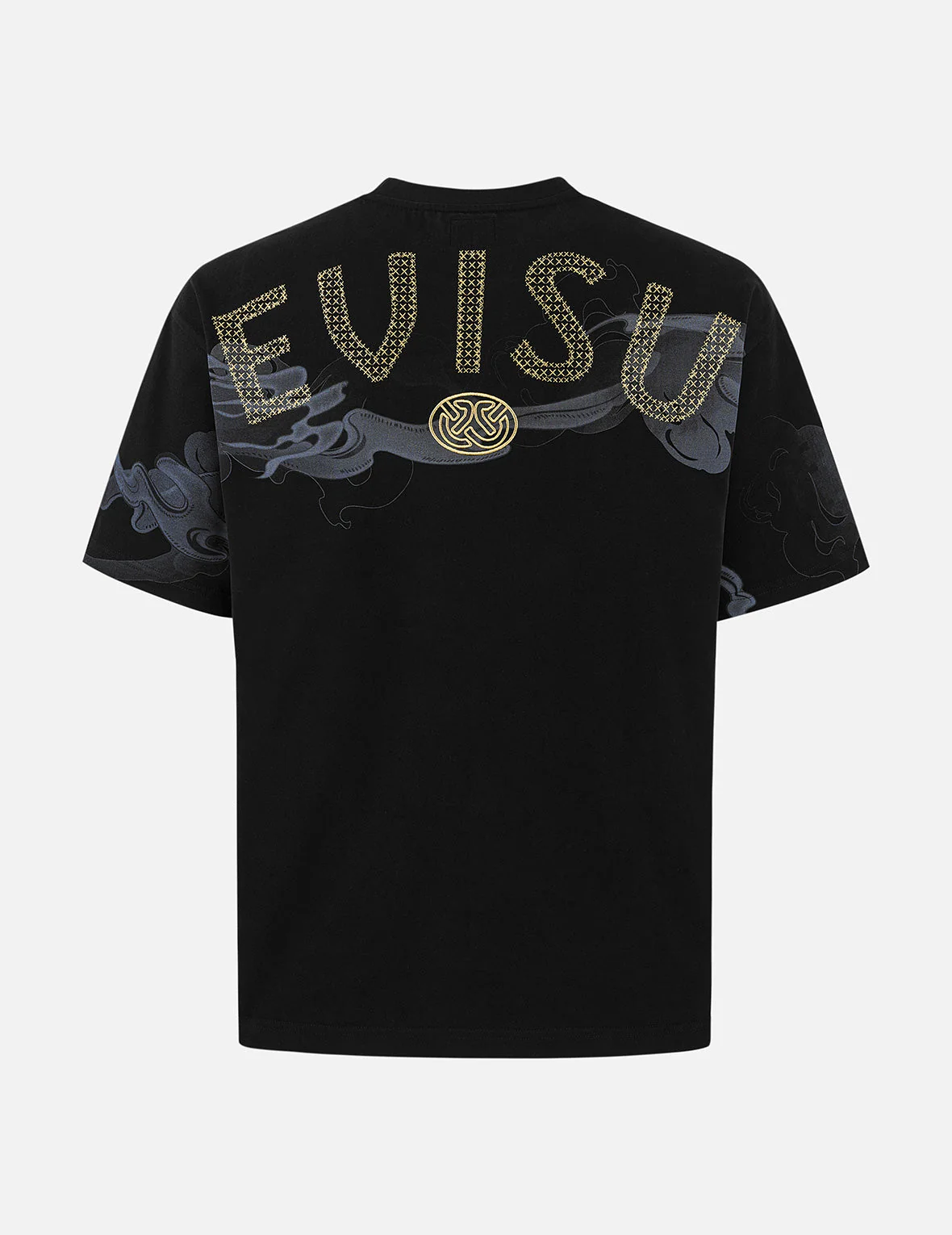 Cloud Print and Logo Sashiko Embroidery Relax Fit T-shirt - Image 2