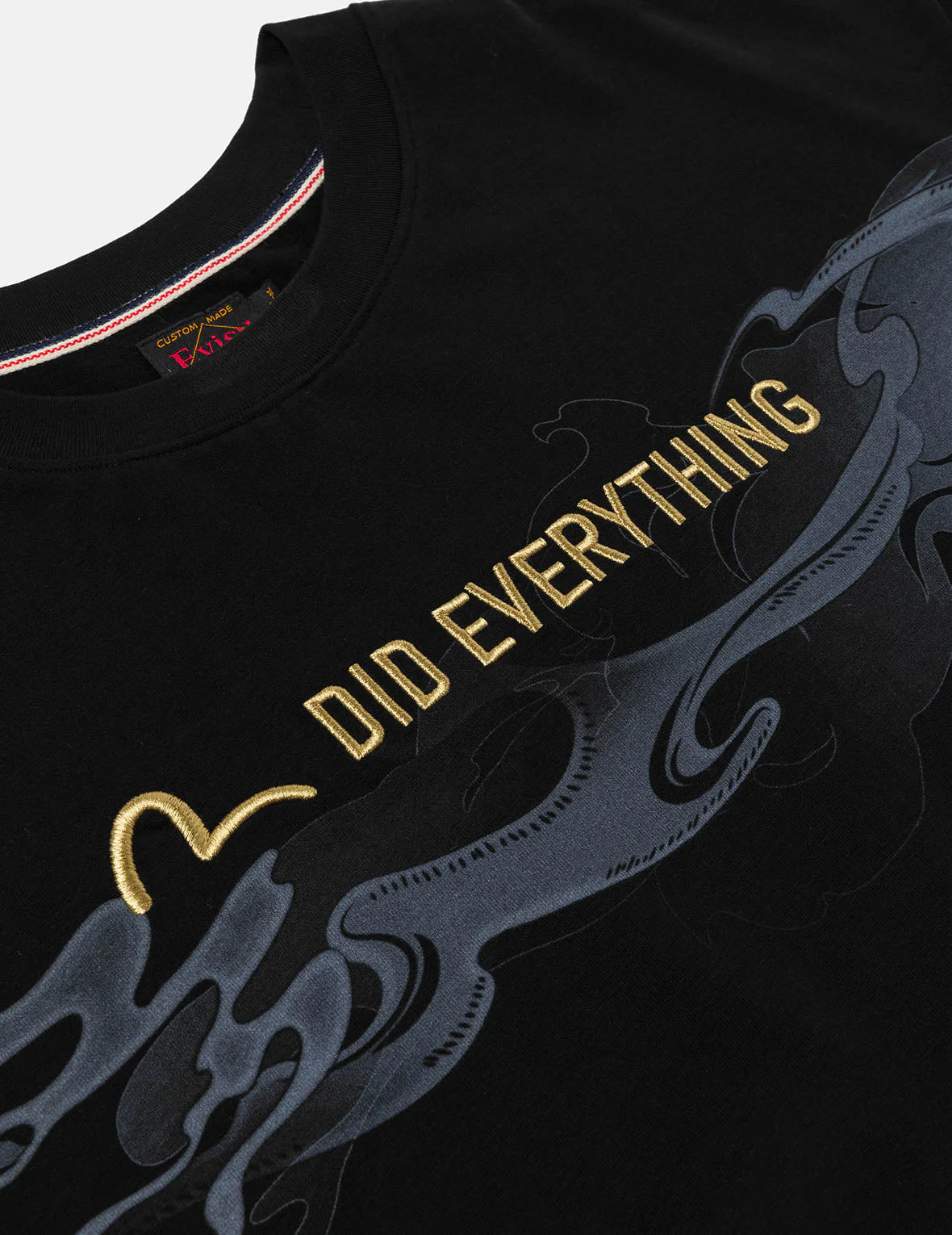 Cloud Print and Logo Sashiko Embroidery Relax Fit T-shirt - Image 3