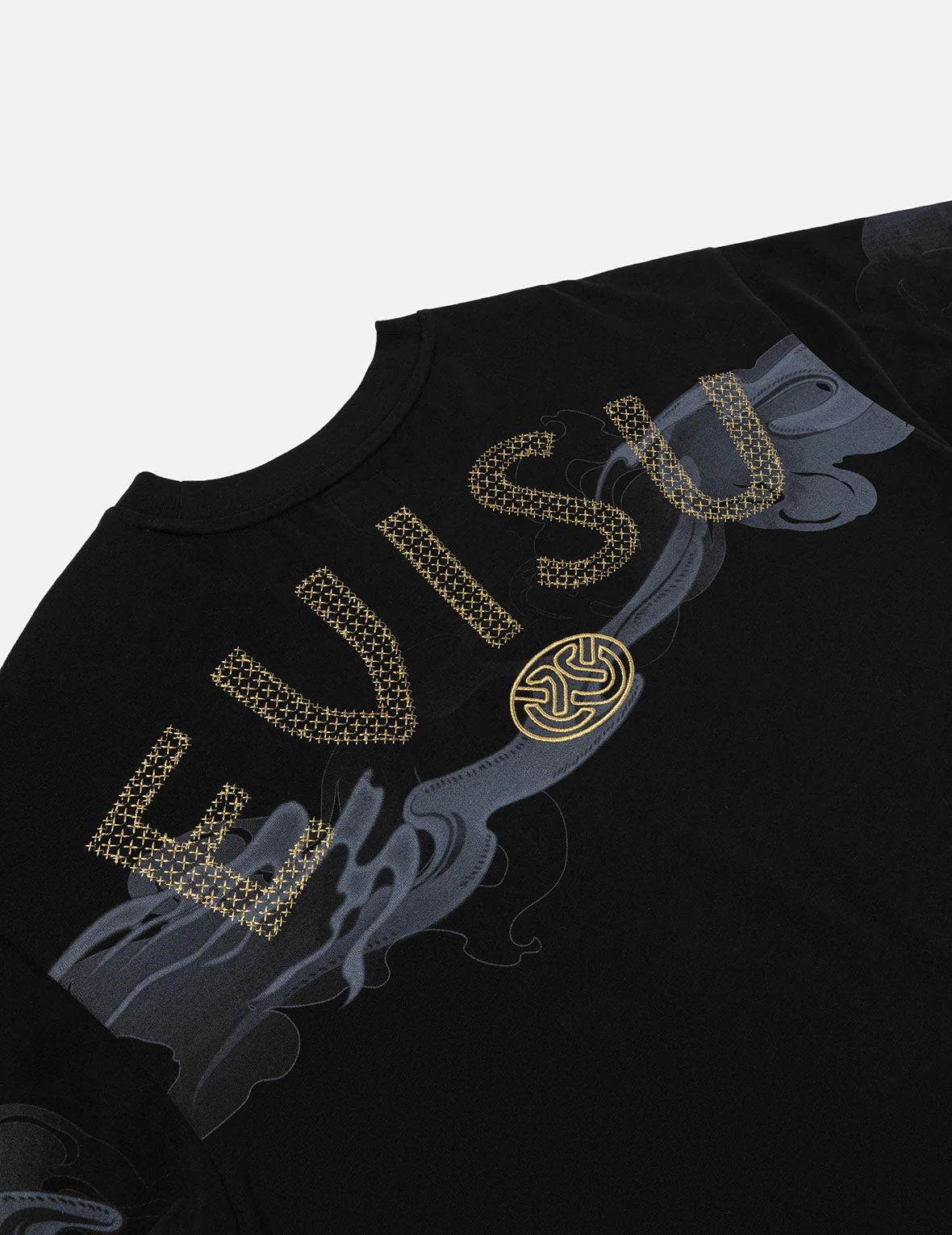 Cloud Print and Logo Sashiko Embroidery Relax Fit T-shirt - Image 4
