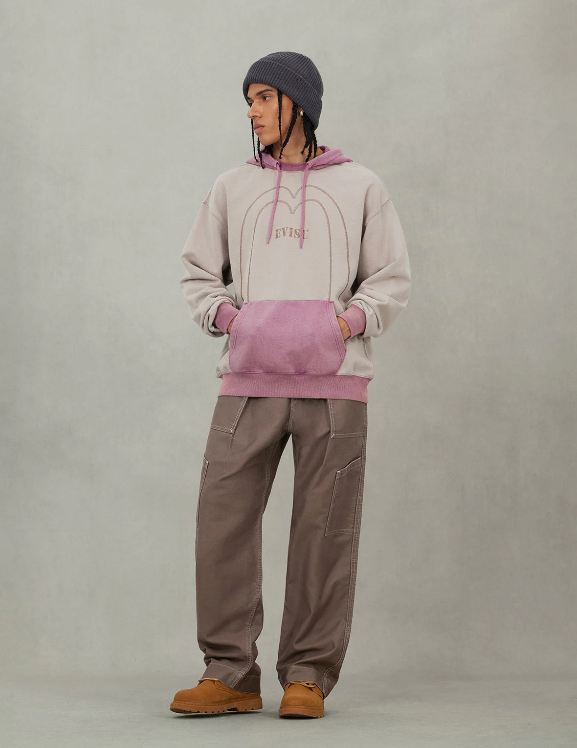 Color blocking Logo print and Daicock Embroidery Regular Fit Hoodie - Image 9