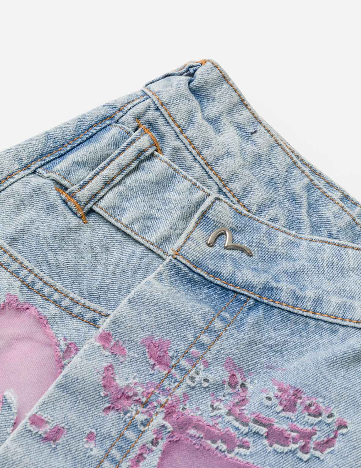 Color Burn-out Wordmark Denim Skort - Image 10