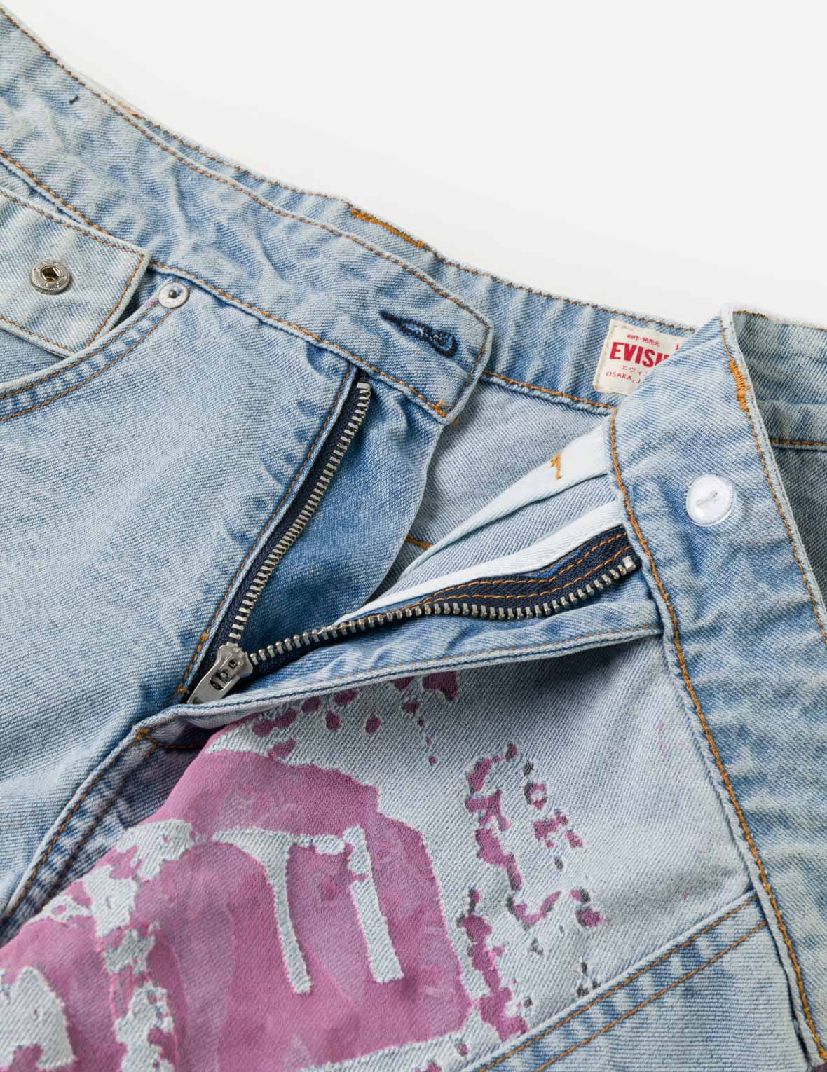 Color Burn-out Wordmark Denim Skort - Image 12