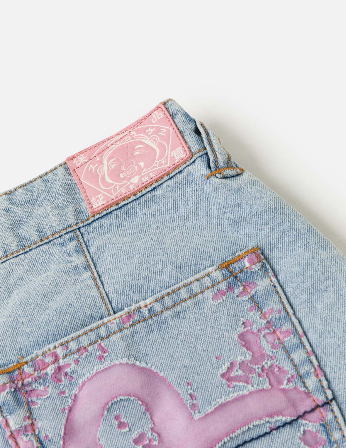 Color Burn-out Wordmark Denim Skort - Image 8
