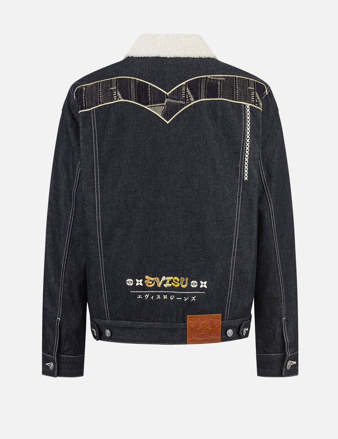 Contracting Embroidery and Inserted Daicock Relax Fit Denim Jacket - Image 2