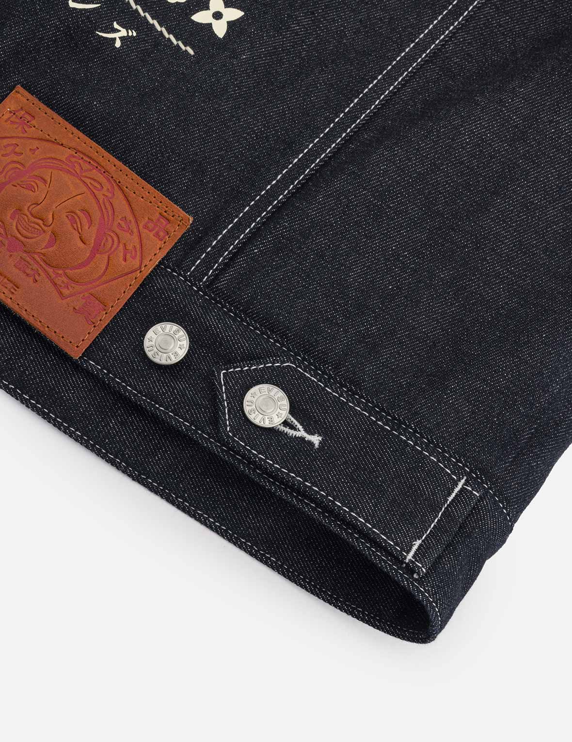 Contracting Embroidery and Inserted Daicock Relax Fit Denim Jacket - Image 8