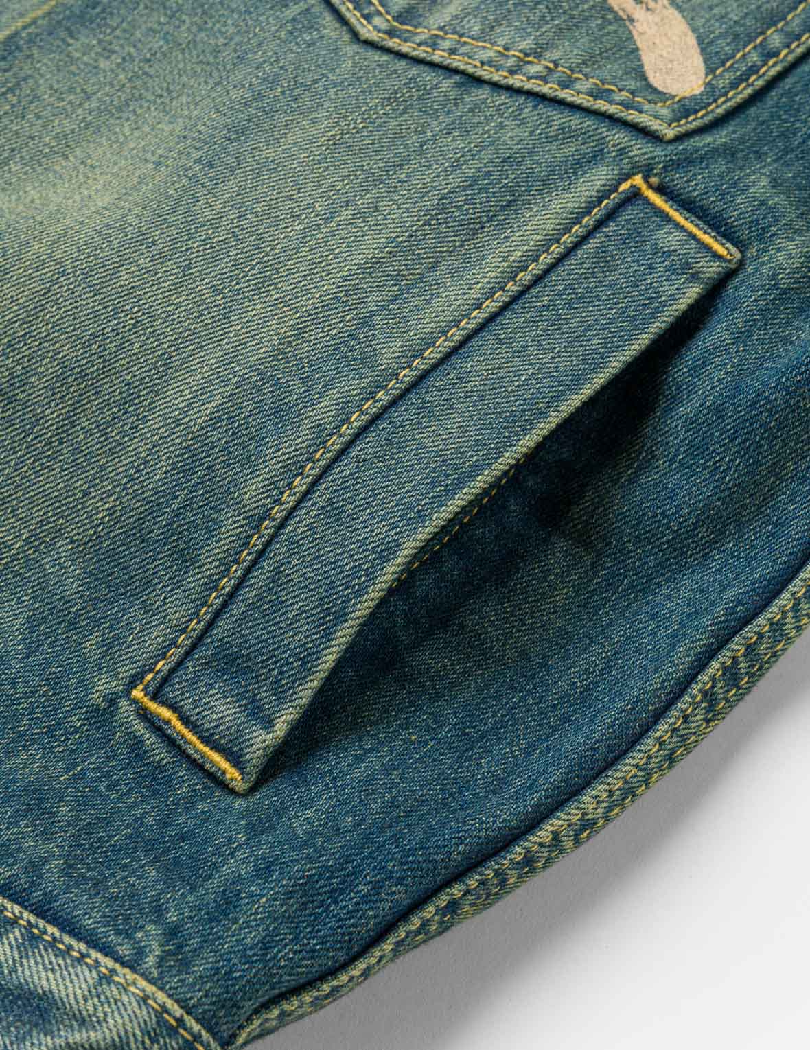 Contrast Collar Zipped Denim Jacket - Image 10