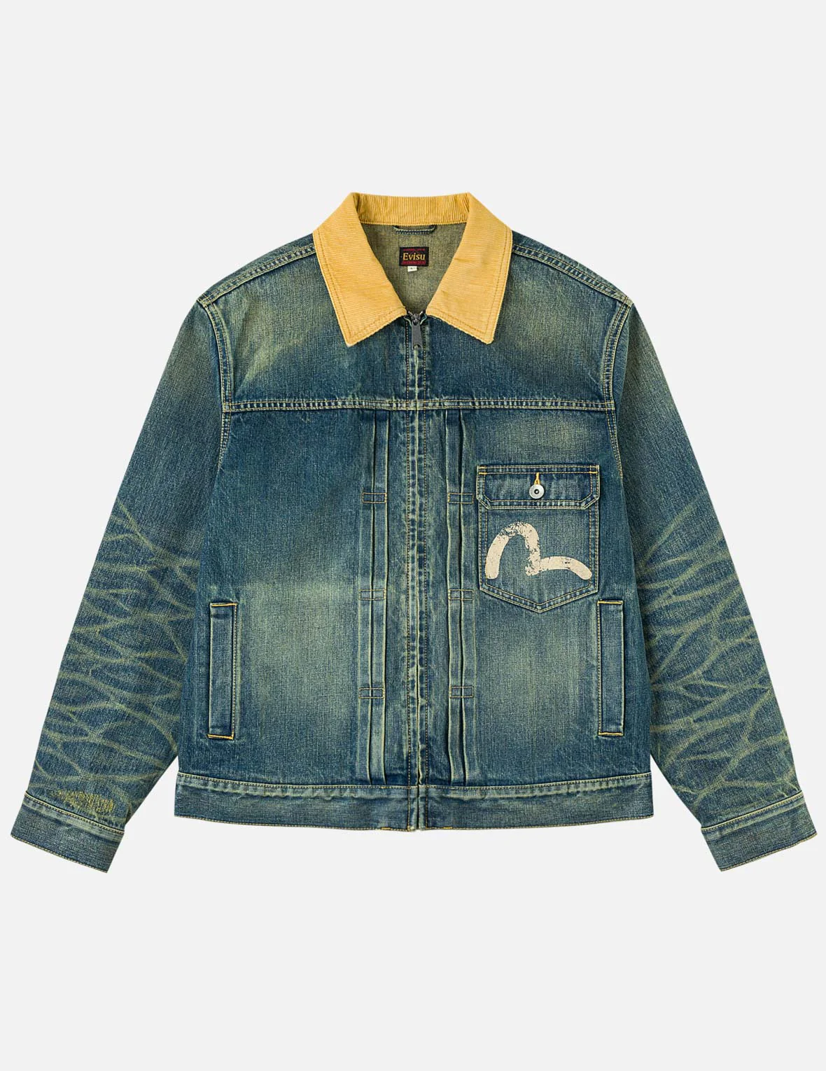 Contrast Collar Zipped Denim Jacket - Image 3